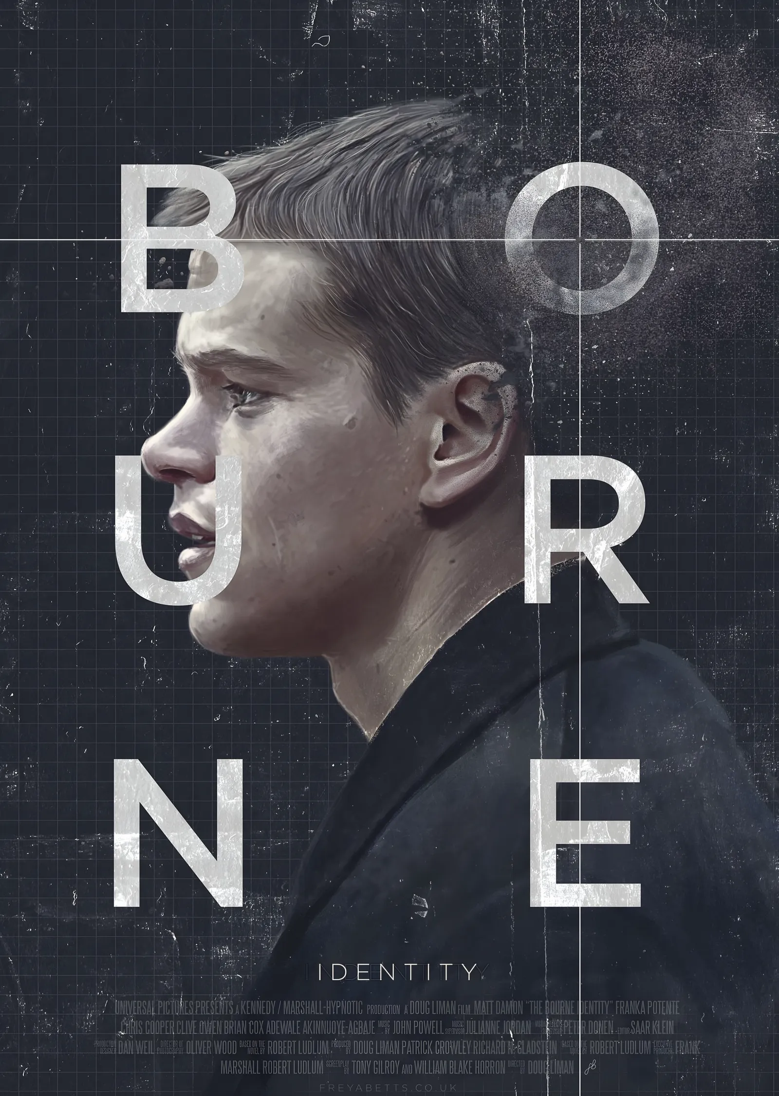 Bourne Identity Izgara Tipografi metal tablo