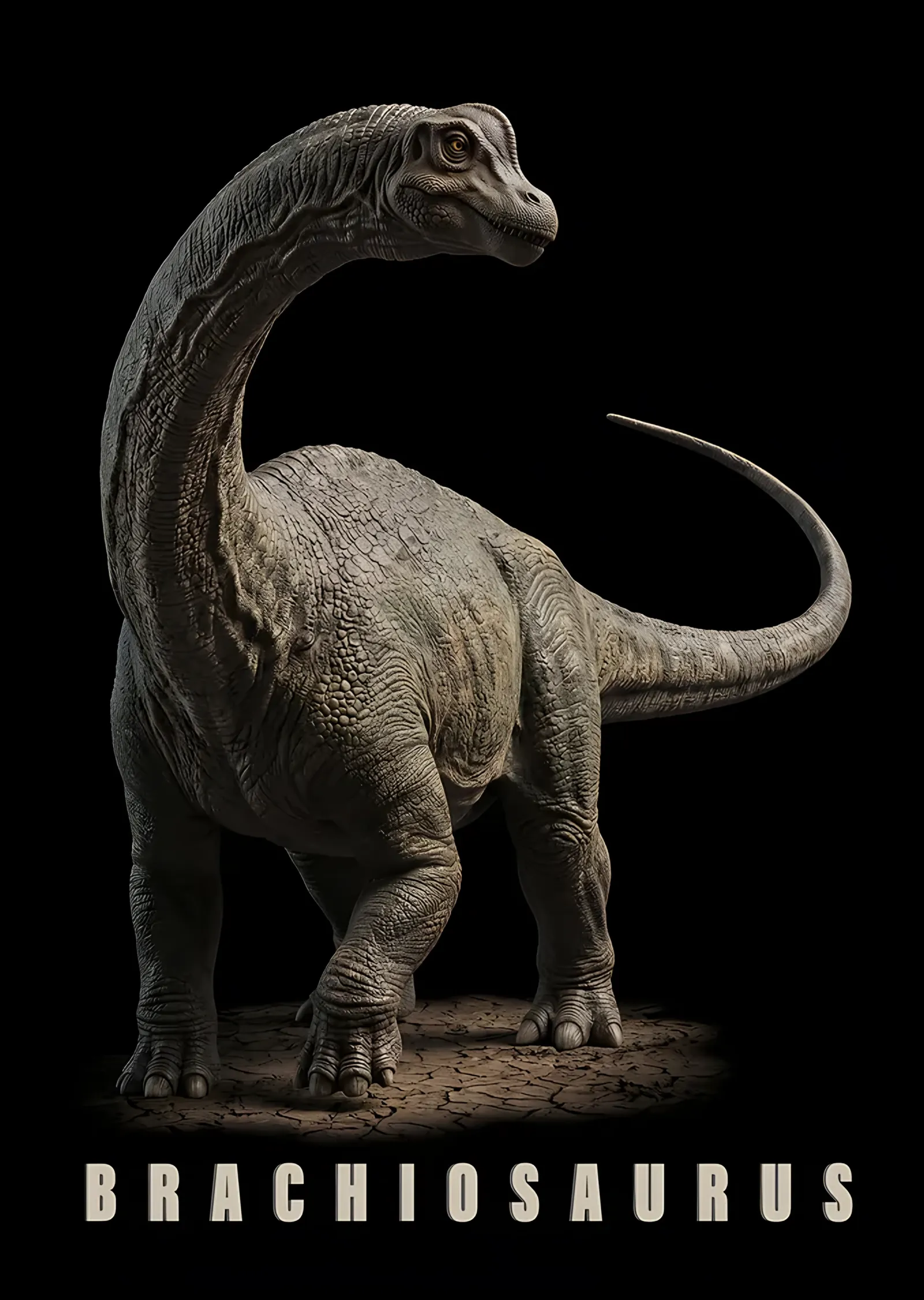 Brachiosaurus metal tablo