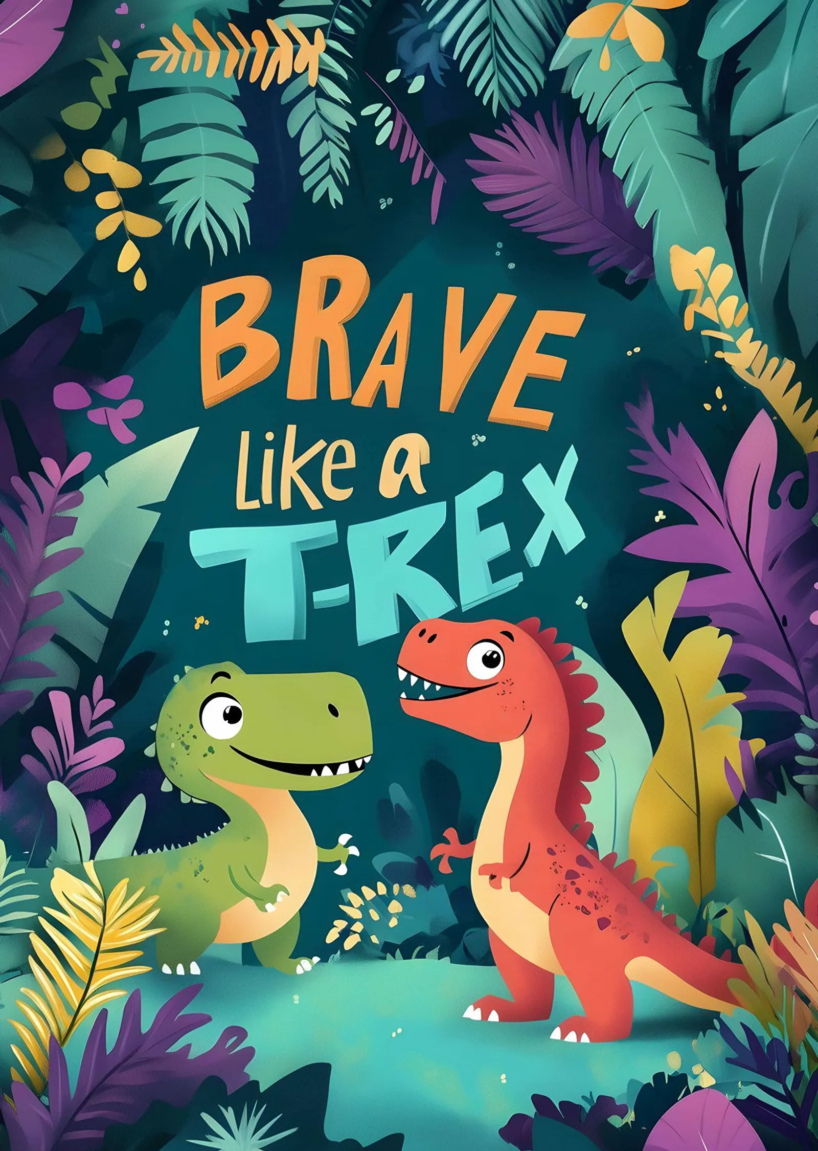 Brave Like a T-Rex metal tablo