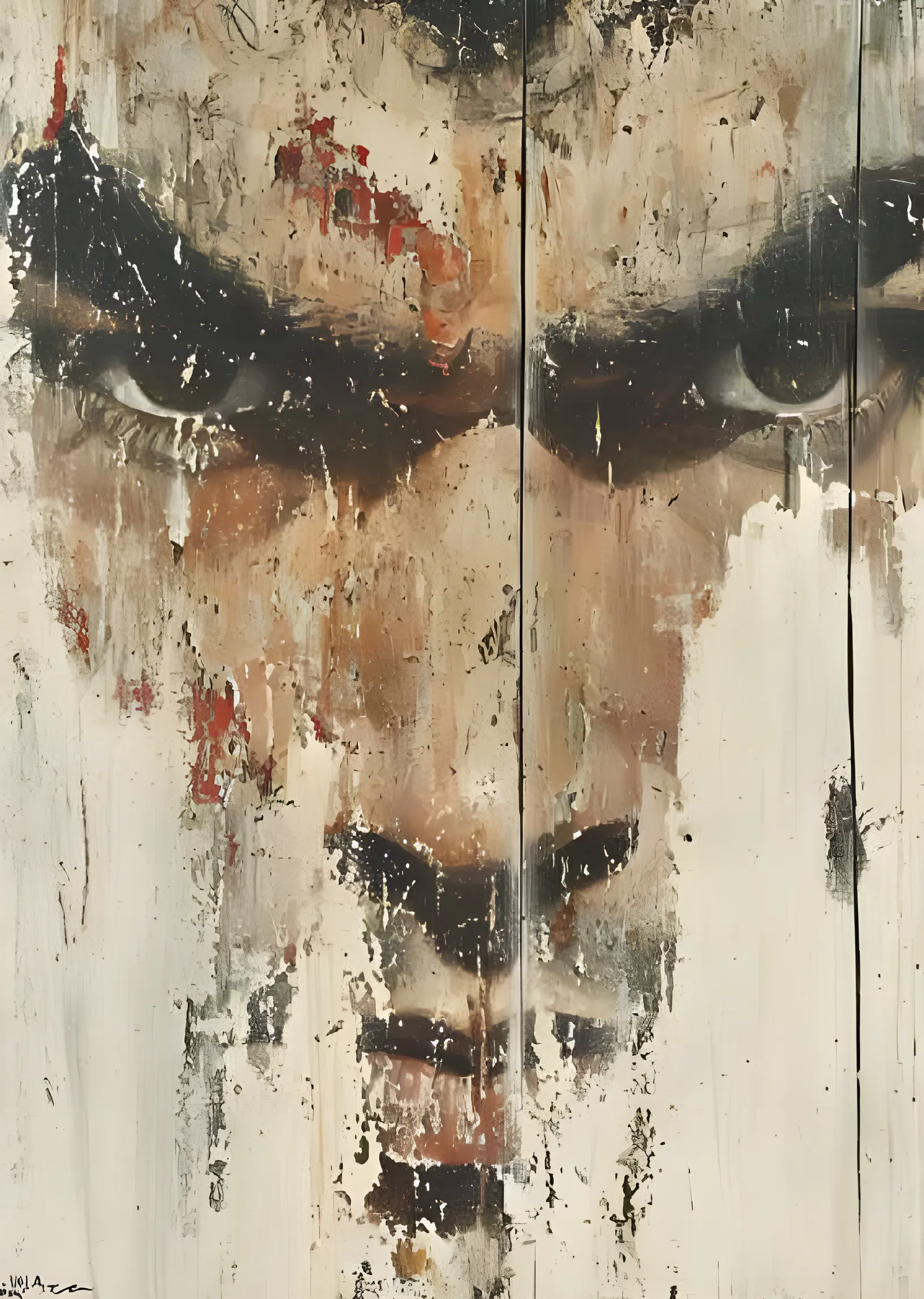 Bruce Lee - Yıpranmış Dokulu Soyut Portre metal tablo