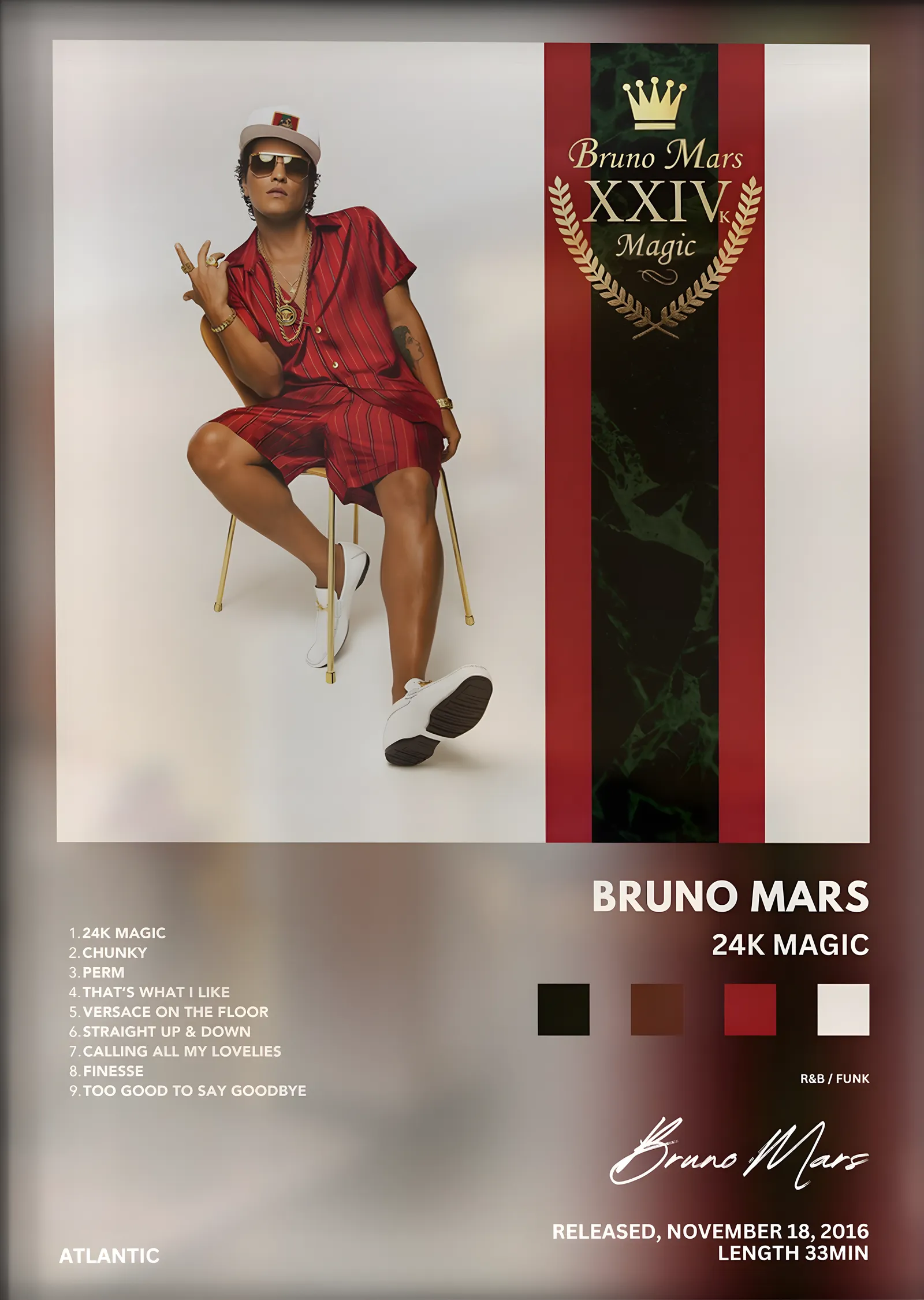 Bruno Mars: 24K Magic metal tablo