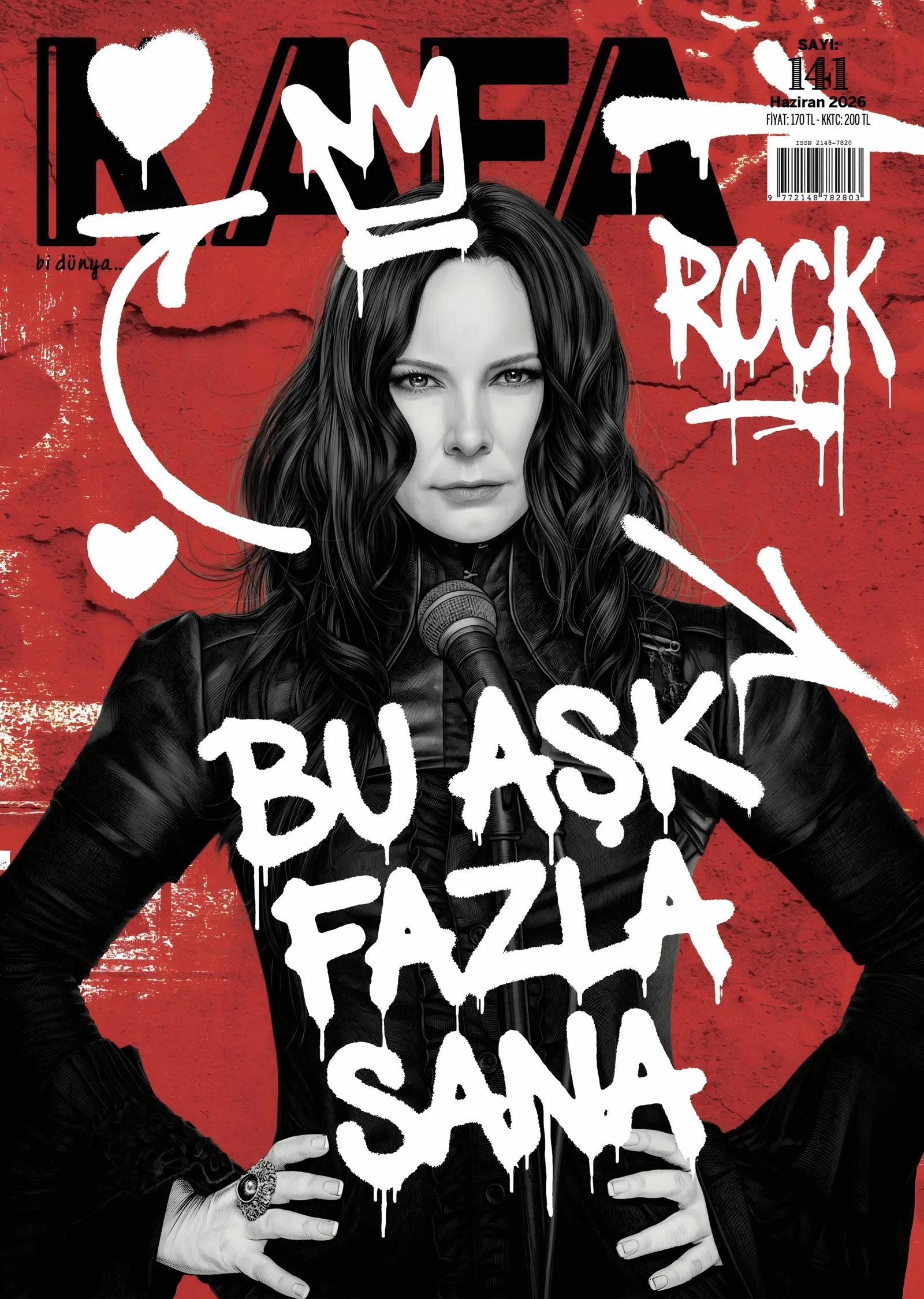 Bu Aşk Fazla Sana - Dergi Kapağı metal tablo
