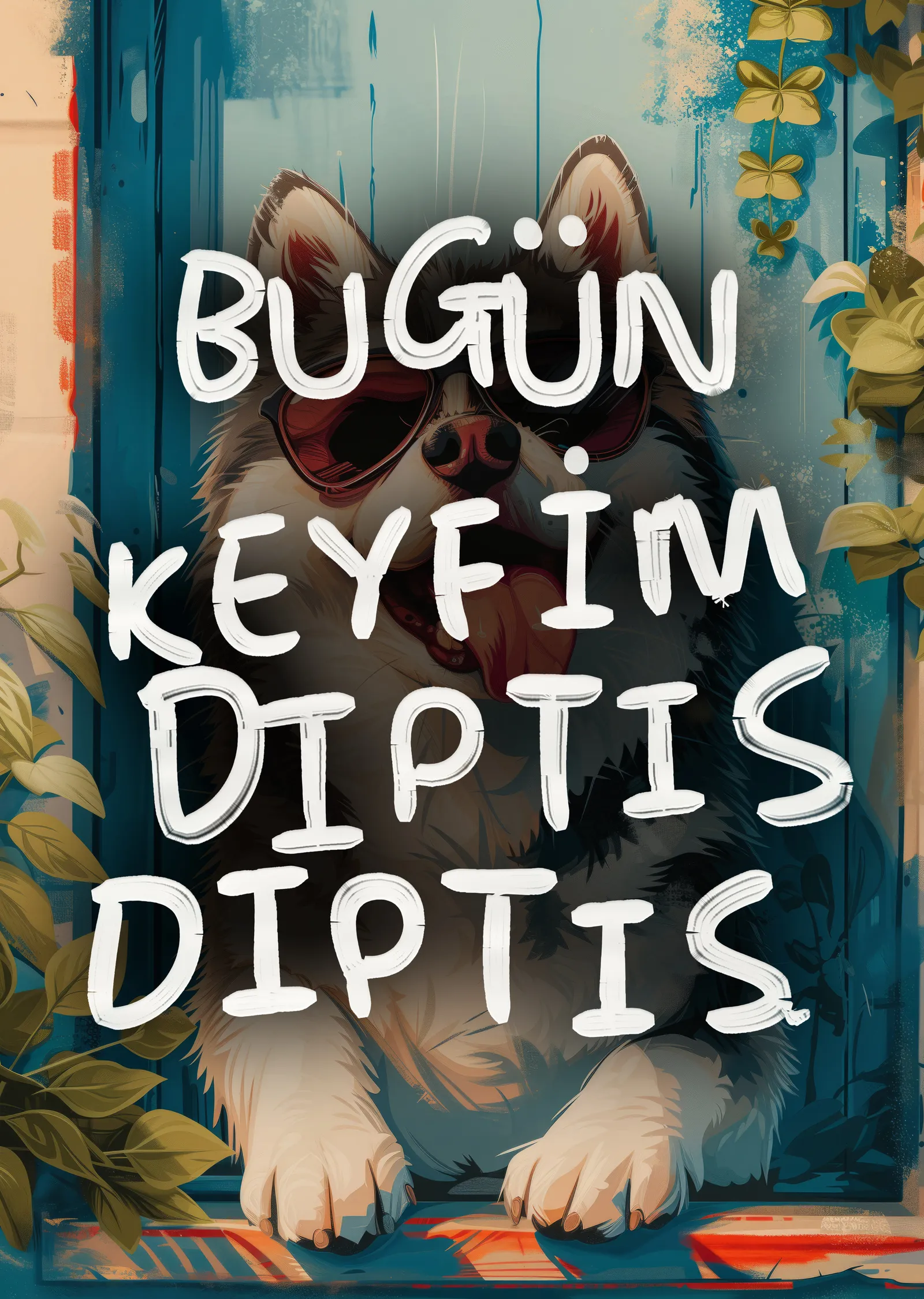 Bugün Keyfim Diptis Diptis metal tablo
