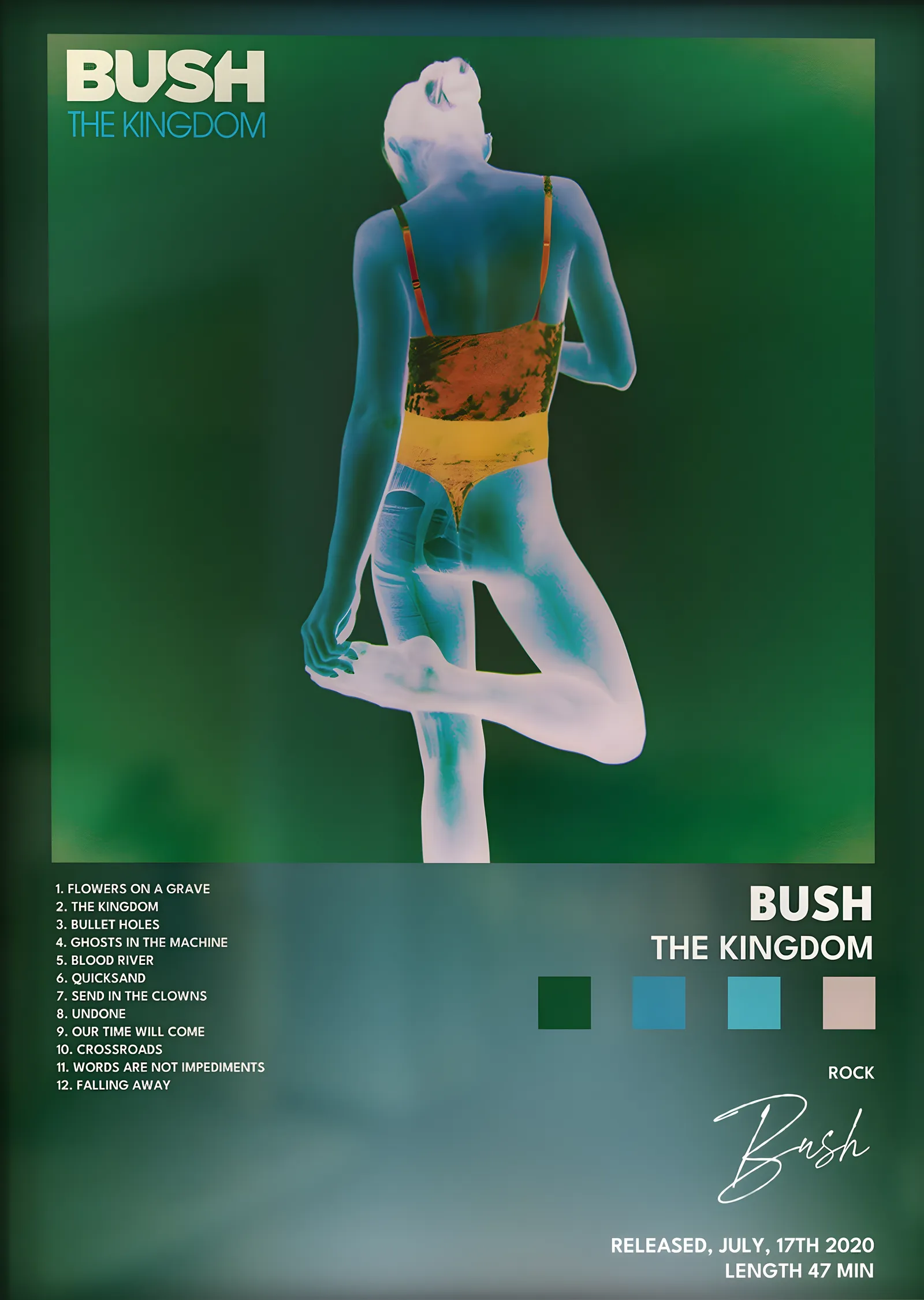 Bush: The Kingdom (Yeşil Zemin) metal tablo