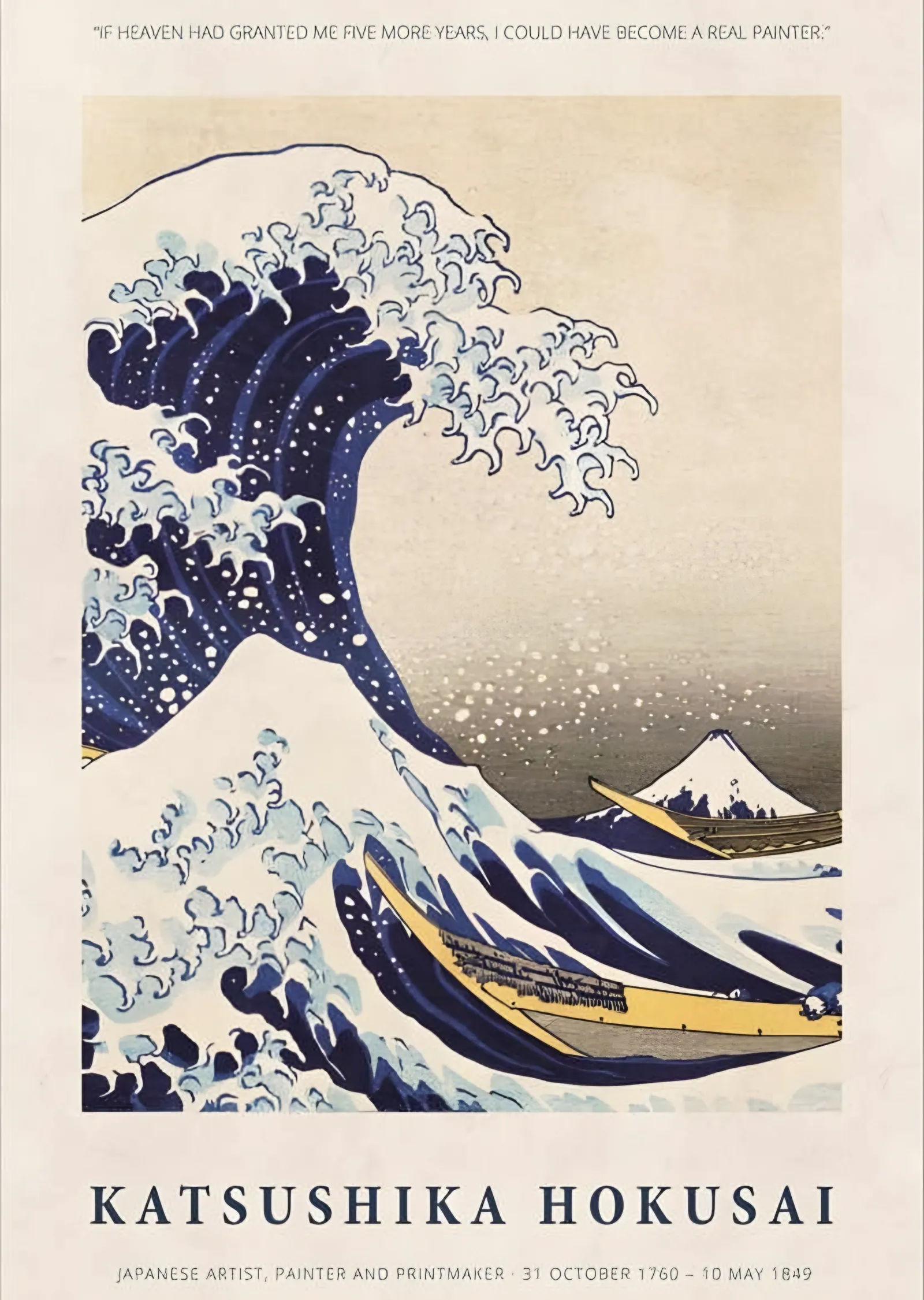 Büyük Dalga Müze Afişi - Katsushika Hokusai metal tablo