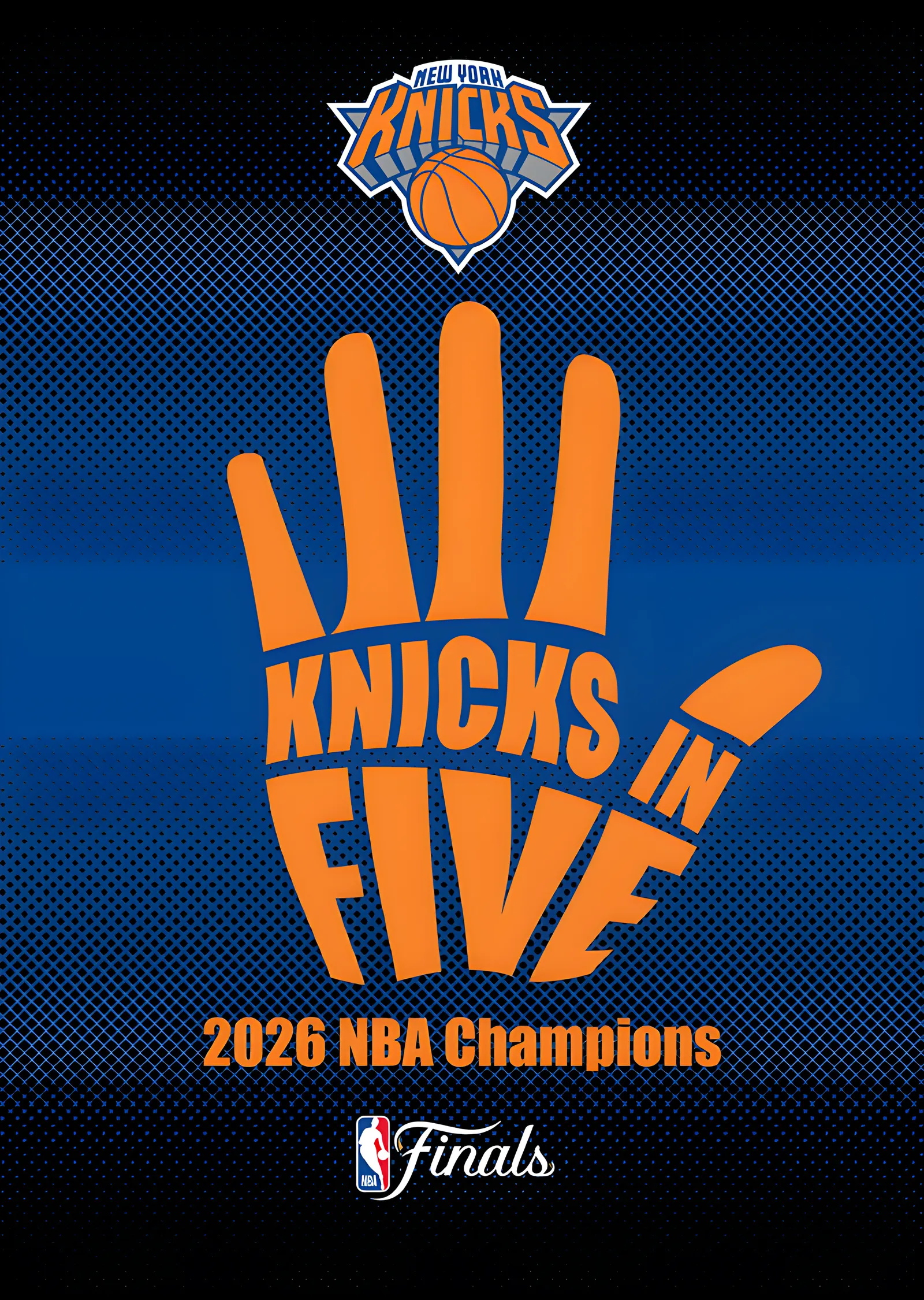 Knicks in Five metal tablo