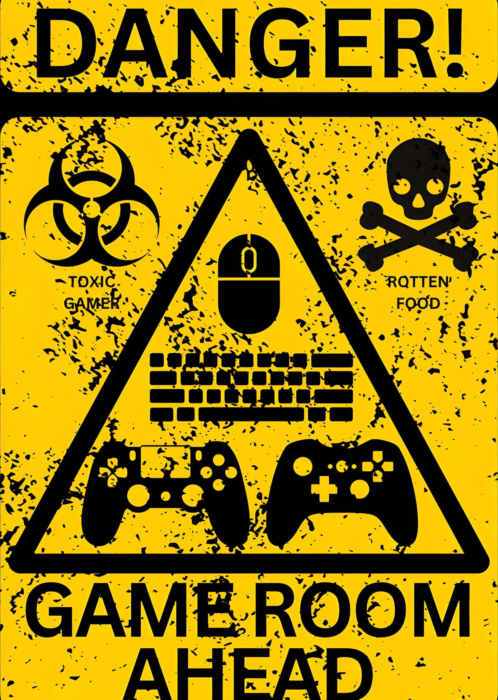 Danger! Game Room Ahead metal tablo