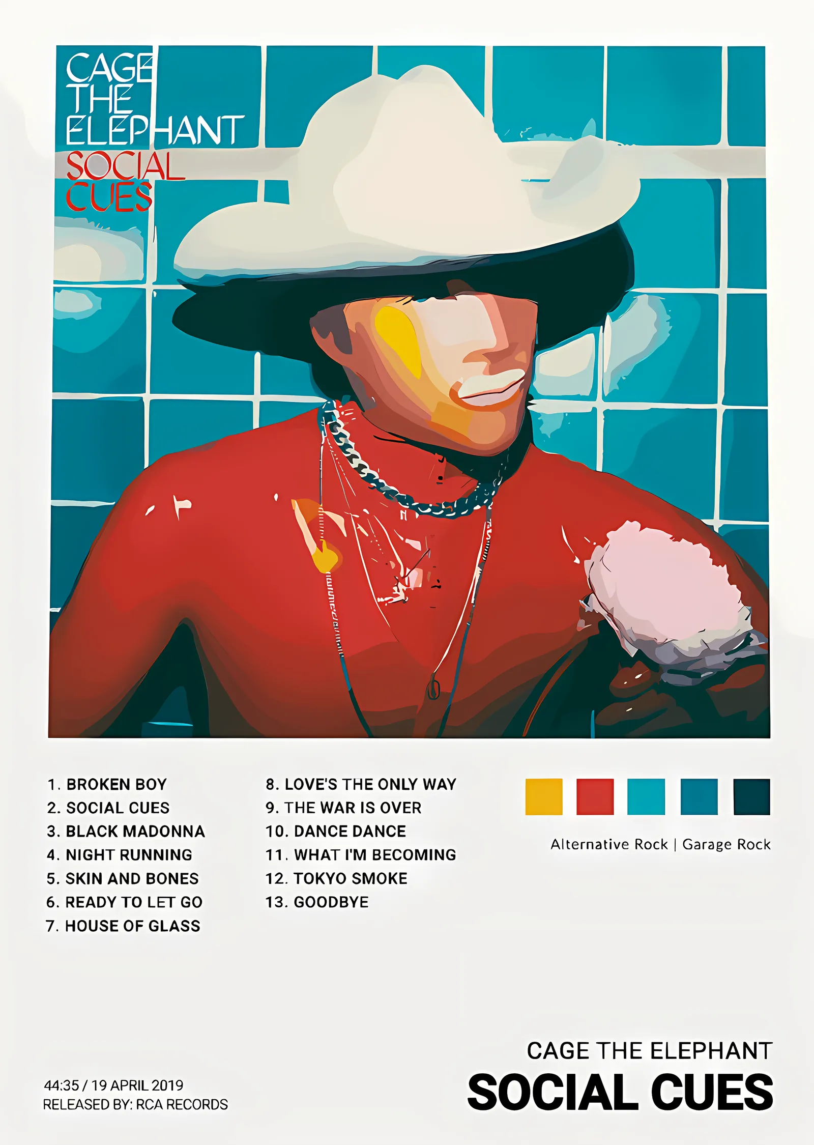 Cage the Elephant: Social Cues Kapak Afişi metal tablo