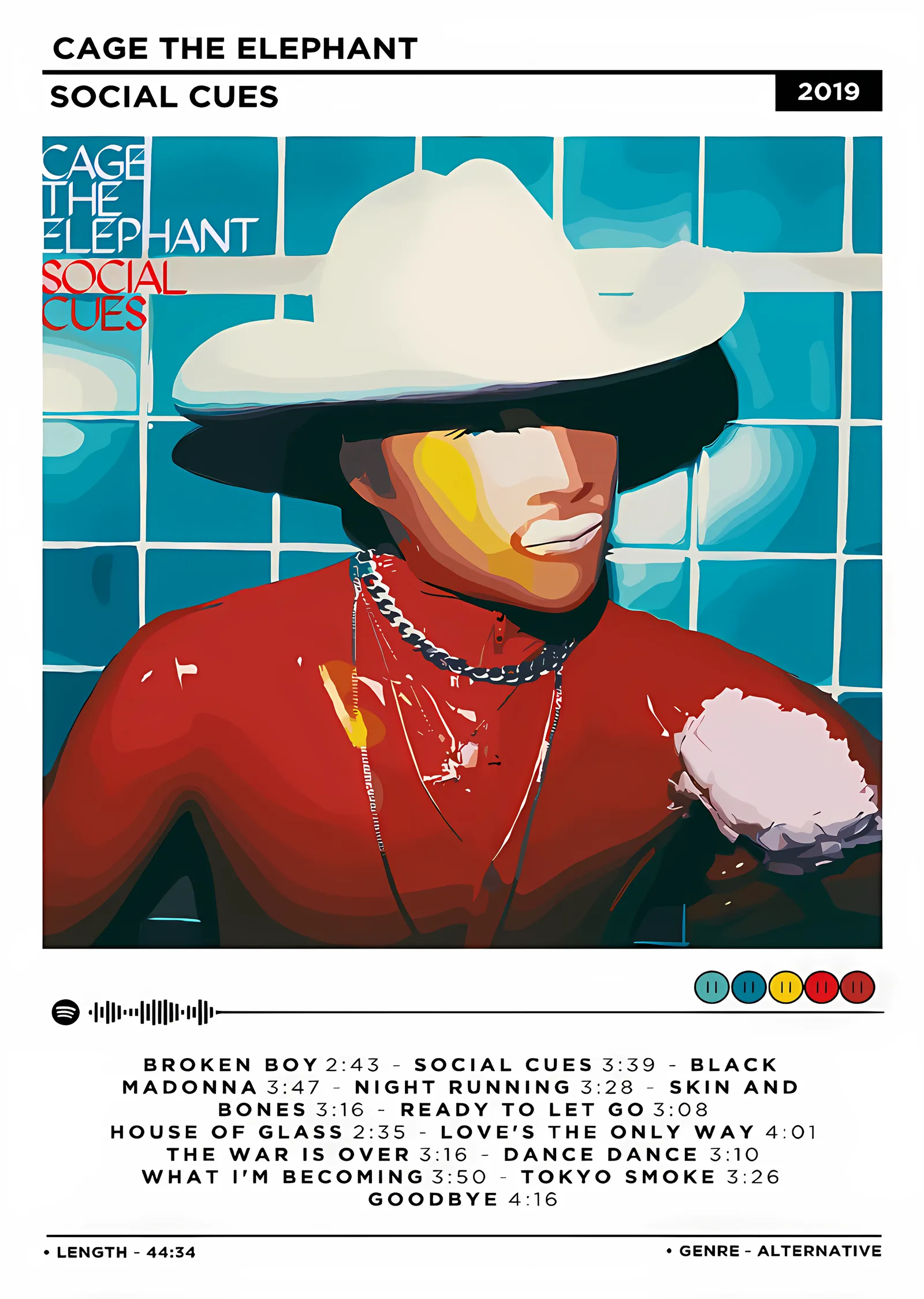 Cage the Elephant: Social Cues metal tablo