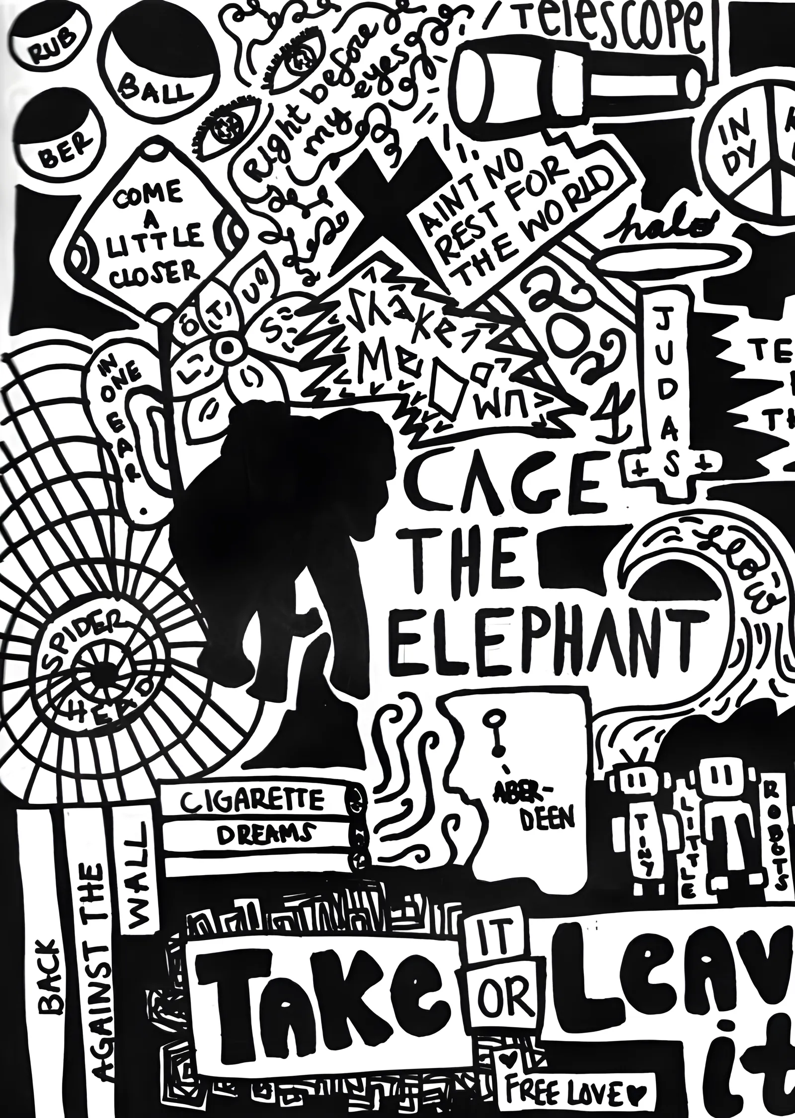 Cage the Elephant: Take It or Leave It metal tablo
