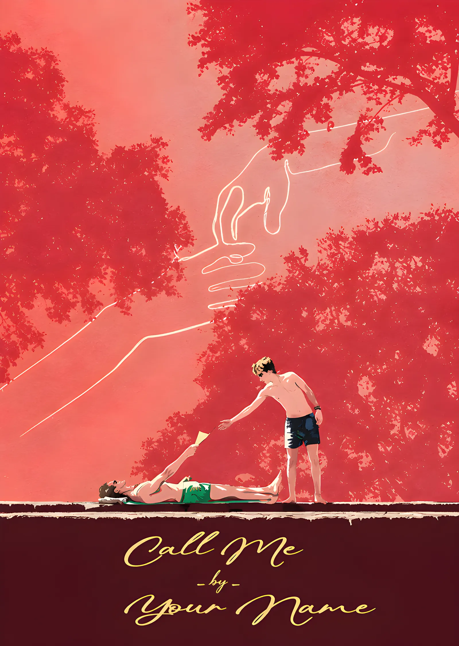 Call Me by Your Name - Kırmızı Ağaçlar metal tablo