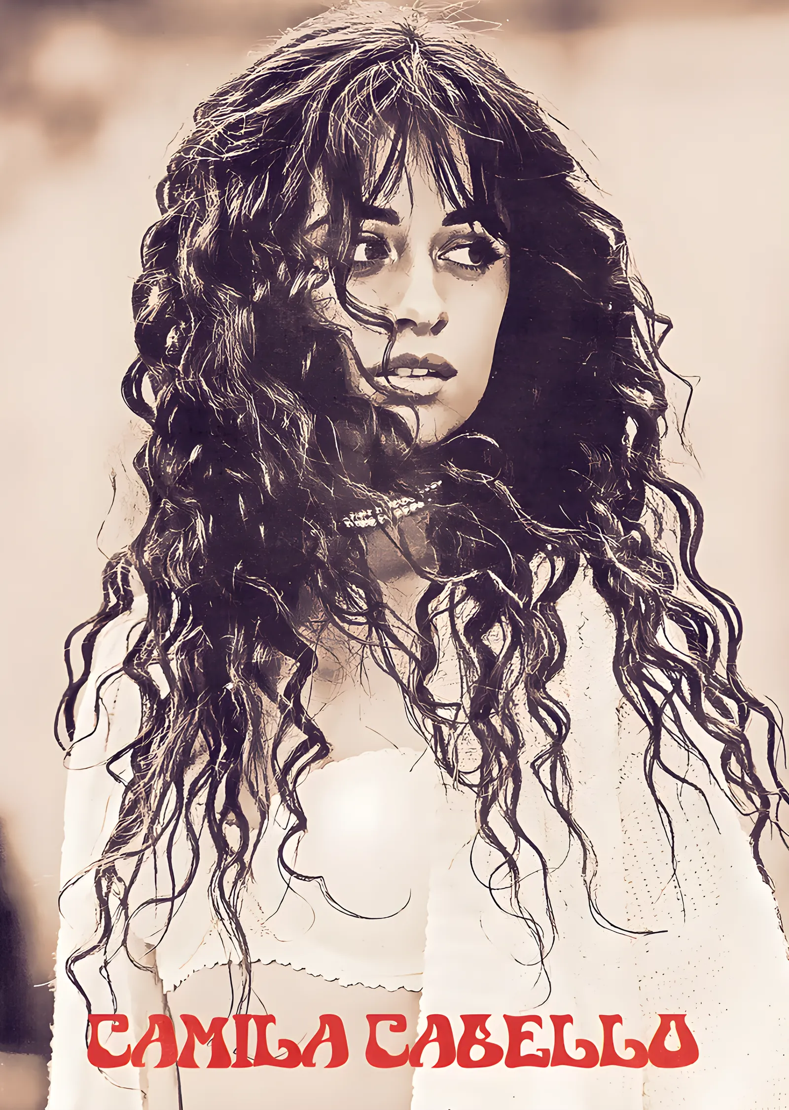 Camila Cabello: Çizgisel Portre metal tablo