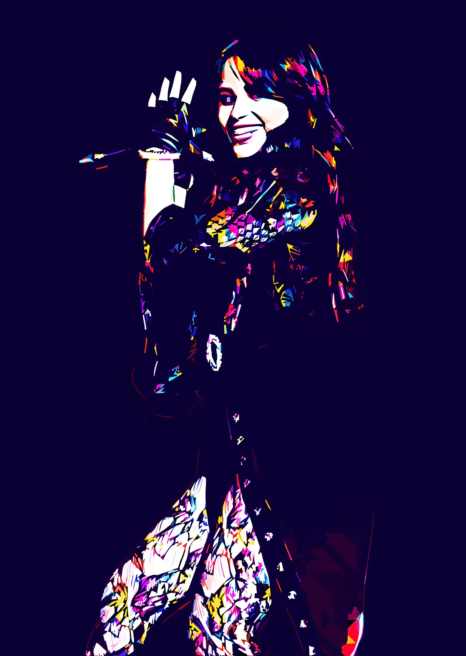 Camila Cabello: Karanlıkta Neon Elbise metal tablo