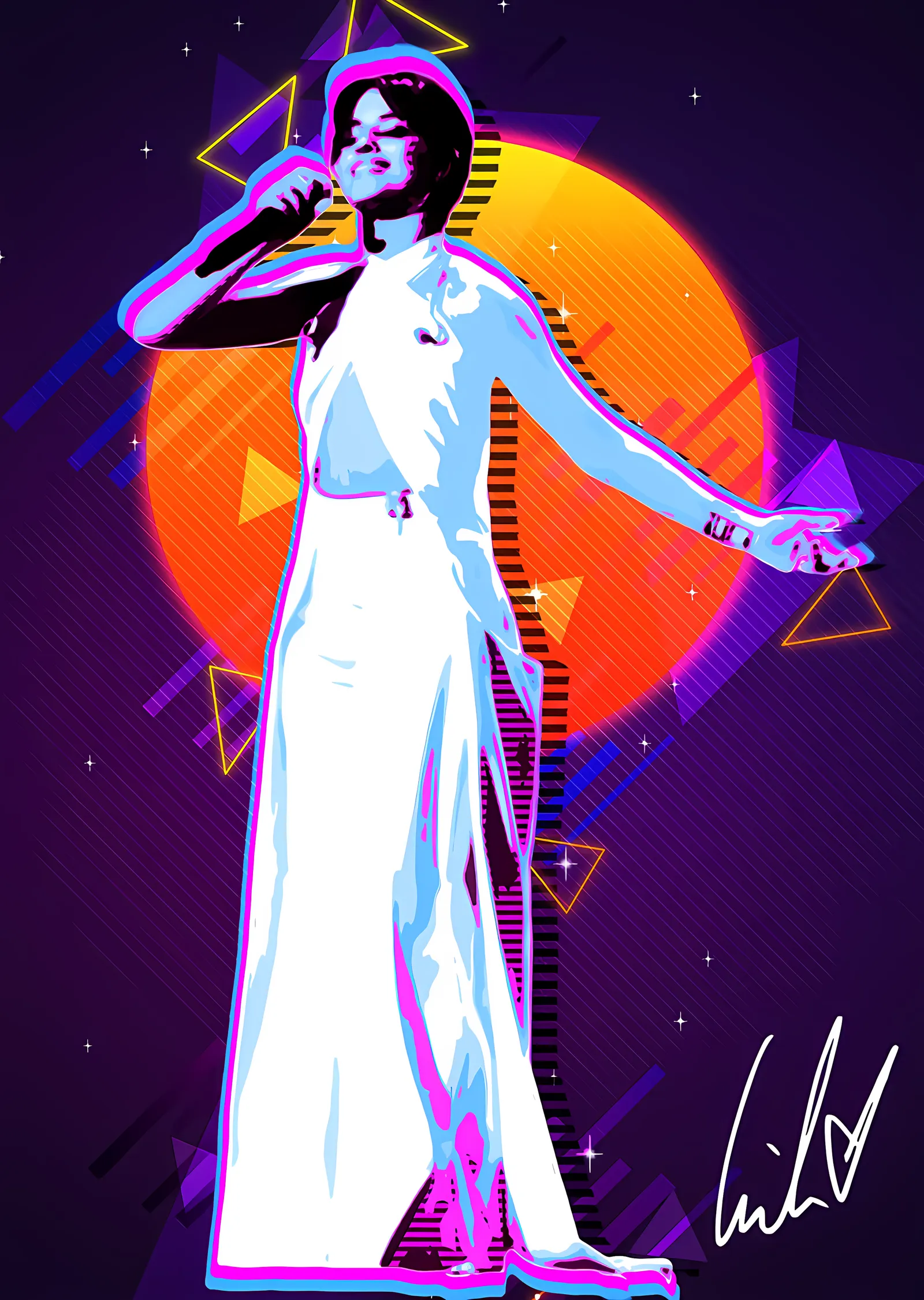 Camila Cabello: Turuncu Disk WPAP metal tablo