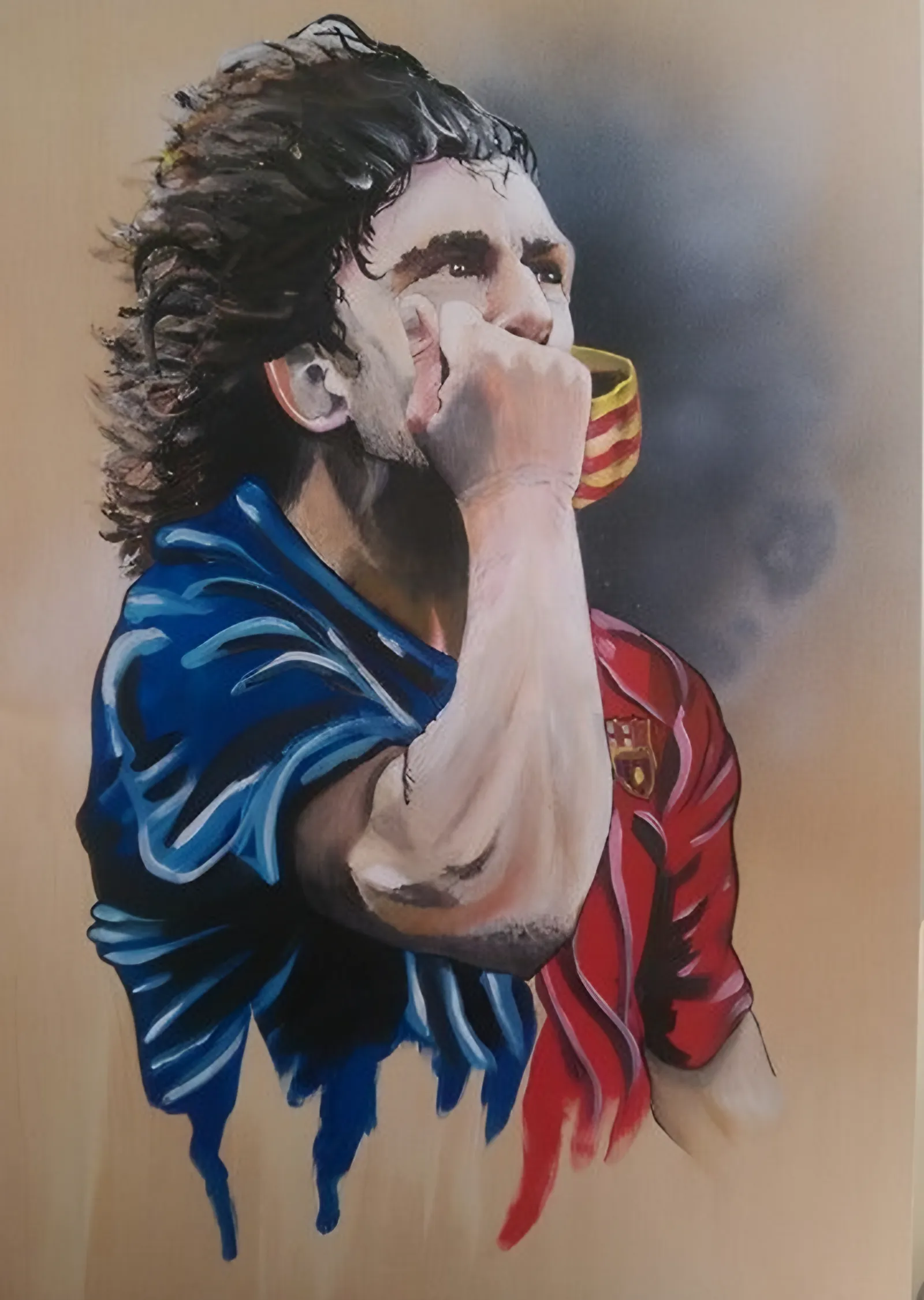 Carles Puyol: Kupayı Öperken metal tablo