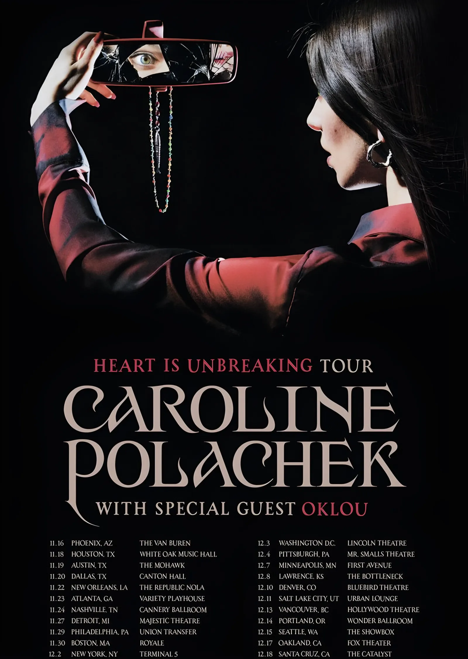 Caroline Polachek - Heart Is Unbreaking Tour metal tablo