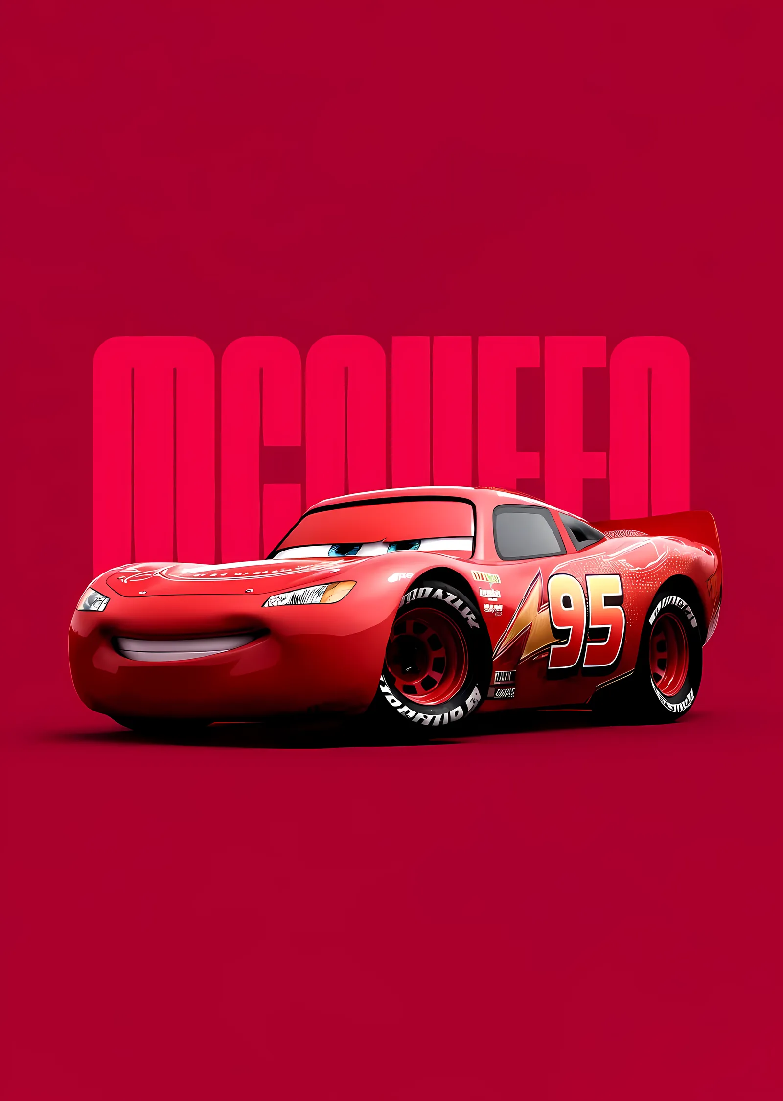 Cars - Kırmızı Zemin metal tablo