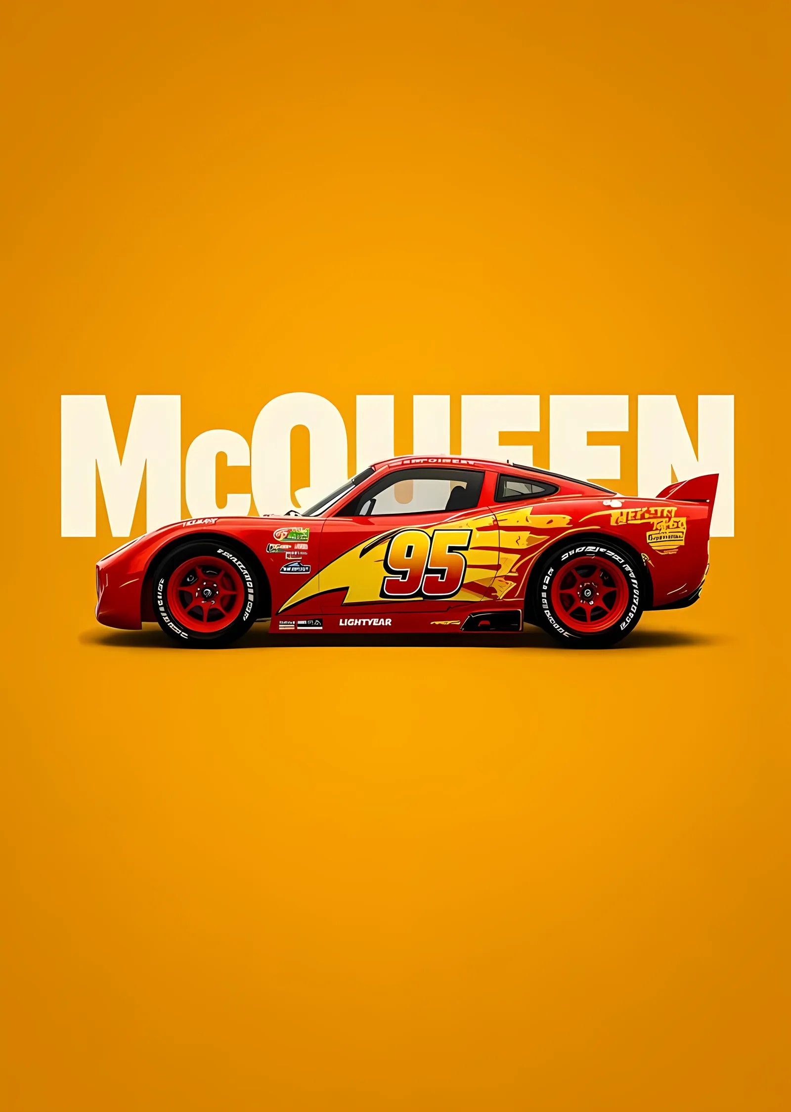 Cars - Turuncu McQueen metal tablo