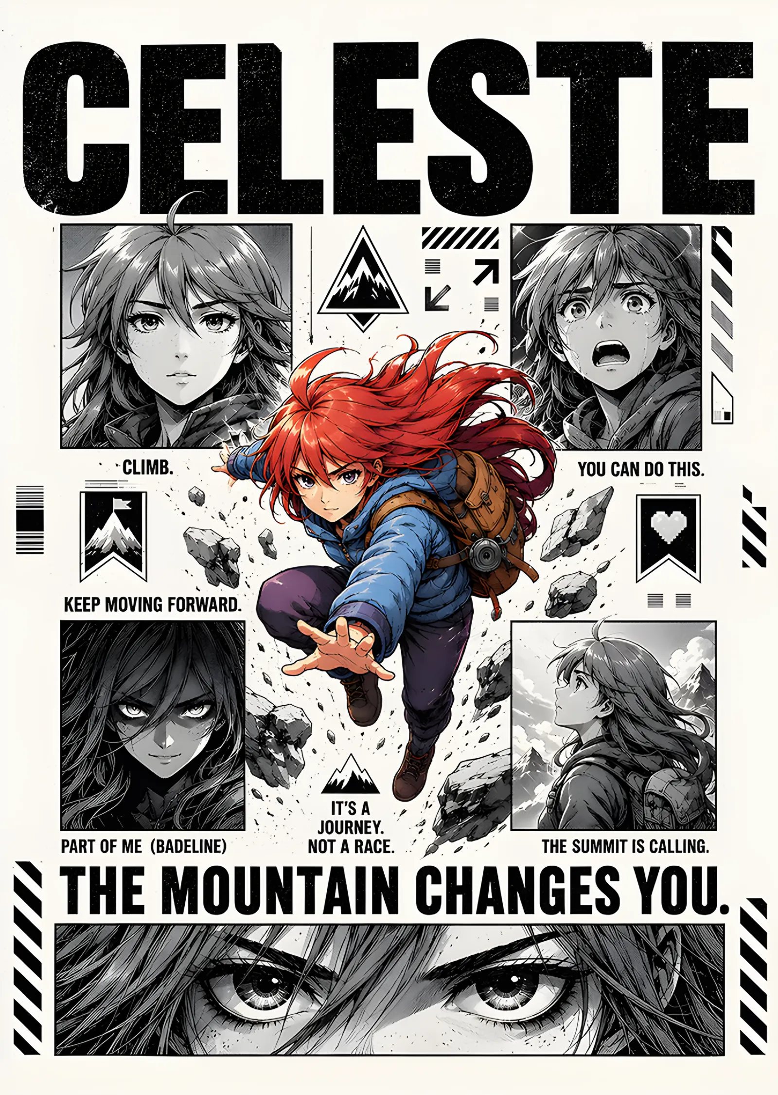 Celeste: Krem Zeminde Kolaj ve Tırmanıcı metal tablo