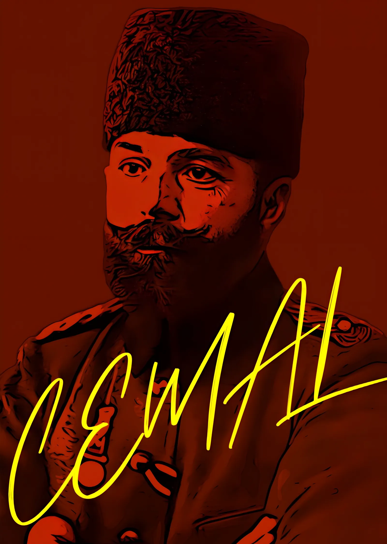 Cemal Paşa - Kızıl Portre metal tablo