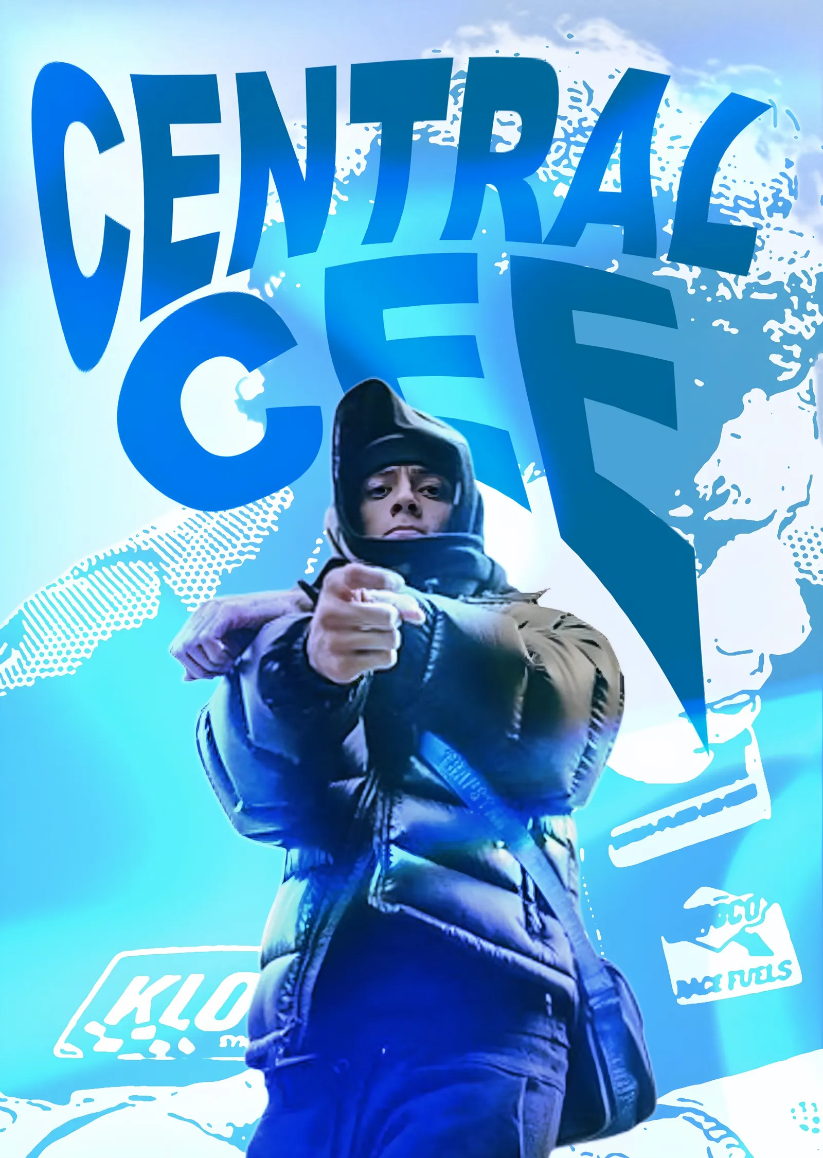 Central Cee - Mavi Grafik metal tablo