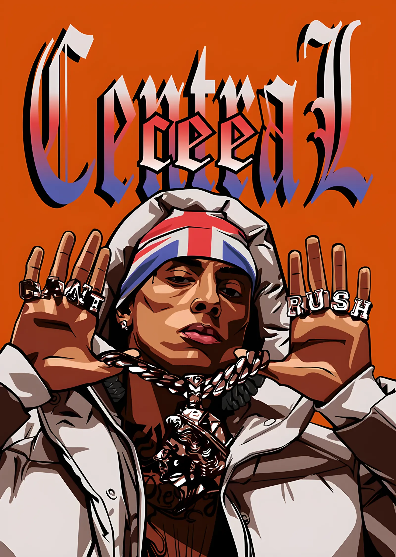 Central Cee - Turuncu Pop Art metal tablo