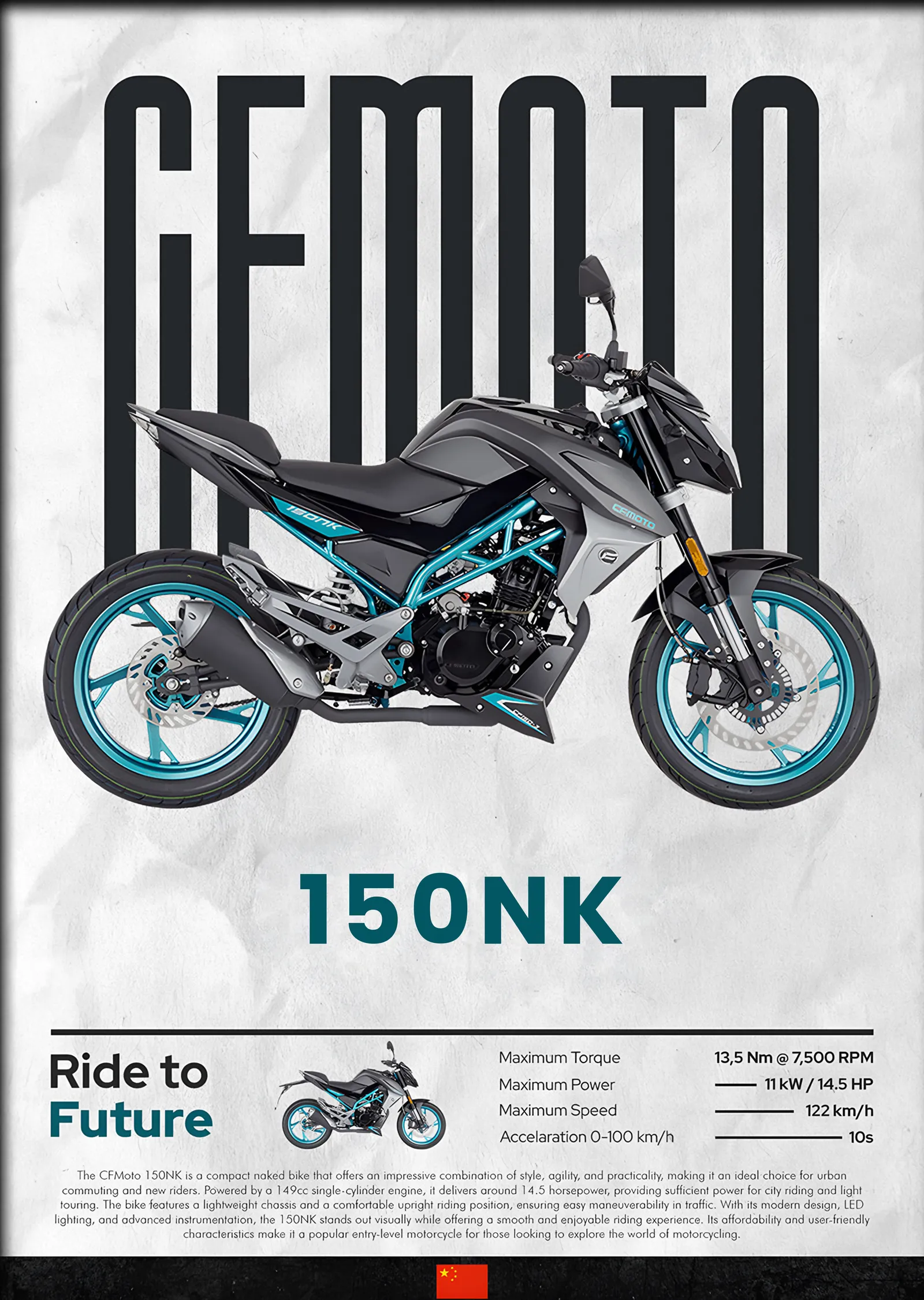 CFMOTO 150NK metal tablo