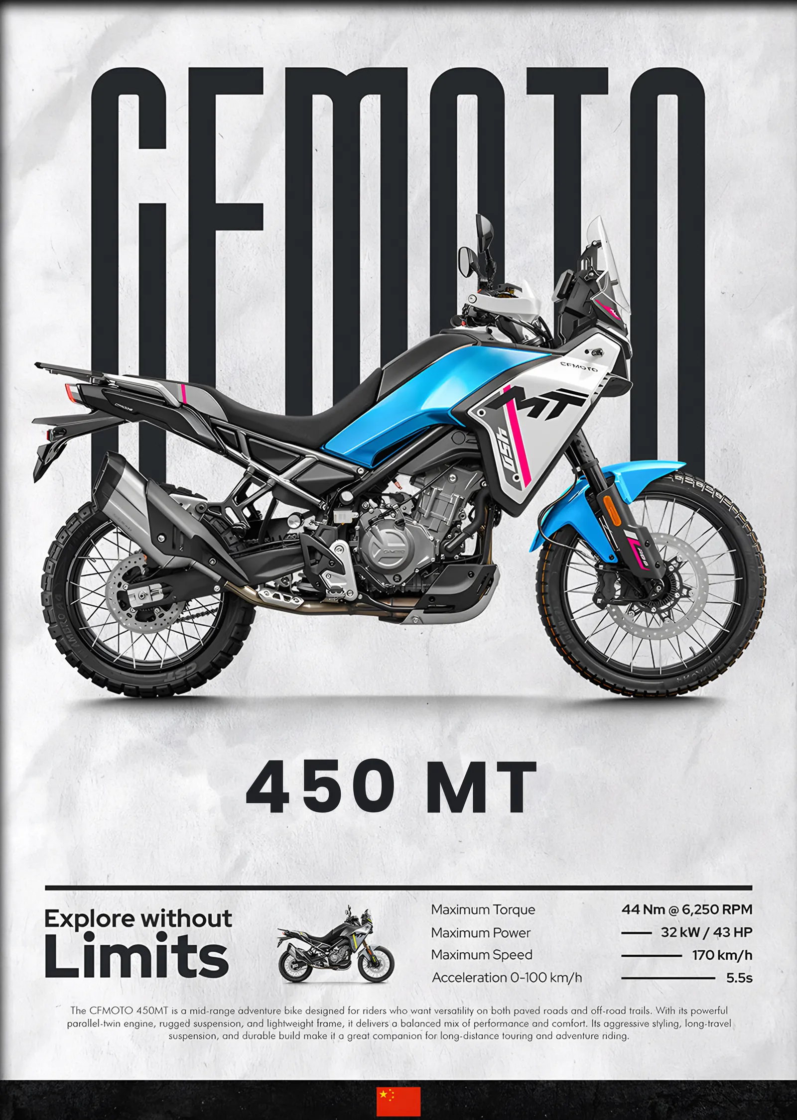 CFMOTO 450MT metal tablo