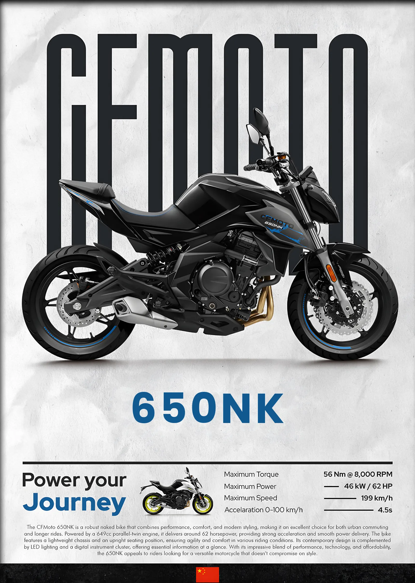 CFMOTO 650NK metal tablo