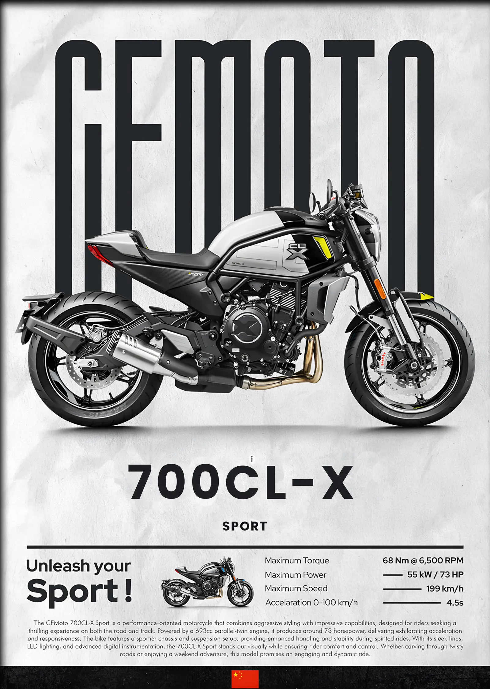 CFMOTO 700CL-X Sport metal tablo