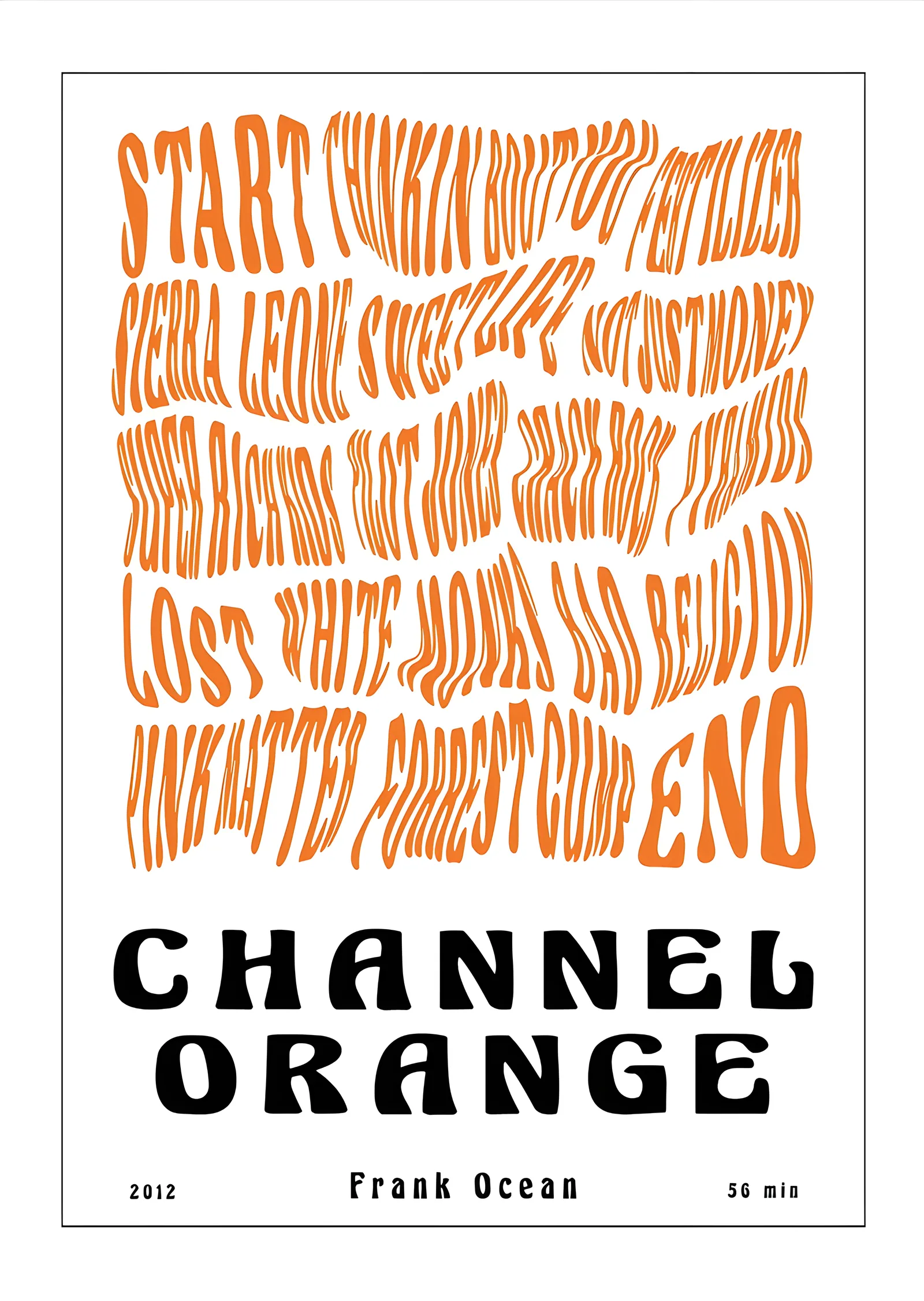 Channel Orange metal tablo