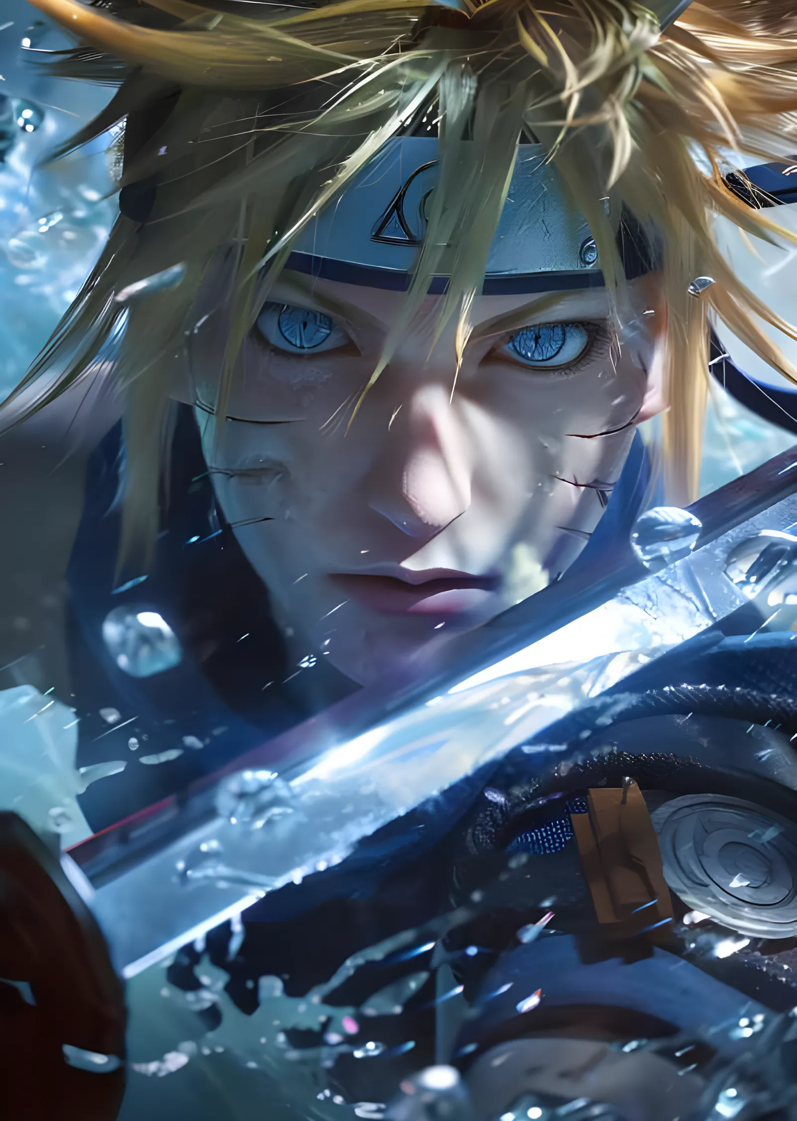 Naruto - Kılıç Hamlesi Yakın Çekim metal tablo