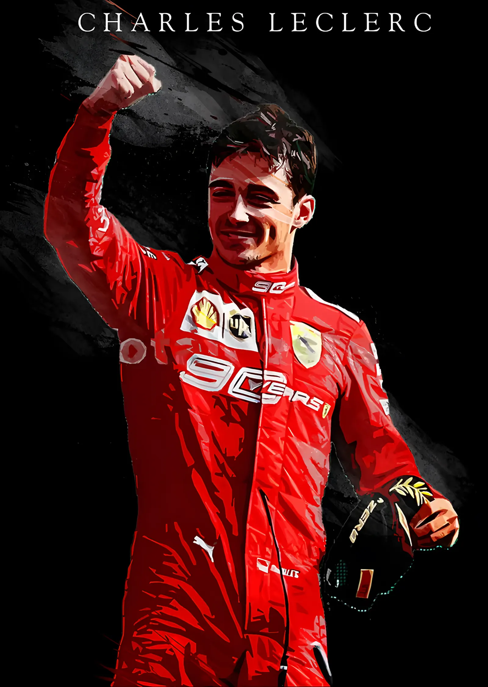 Charles Leclerc - Yumruk metal tablo