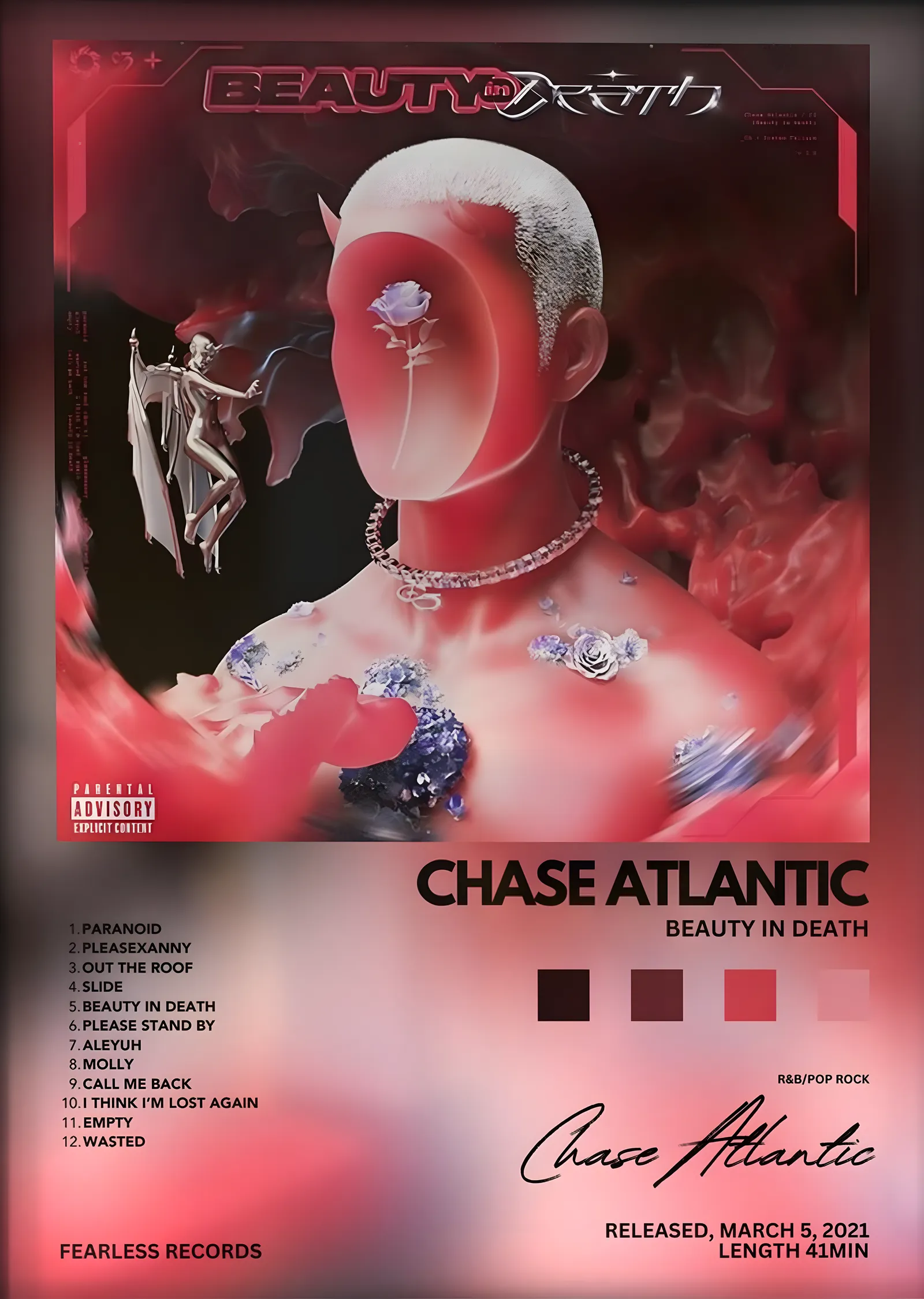 Chase Atlantic: Beauty in Death metal tablo