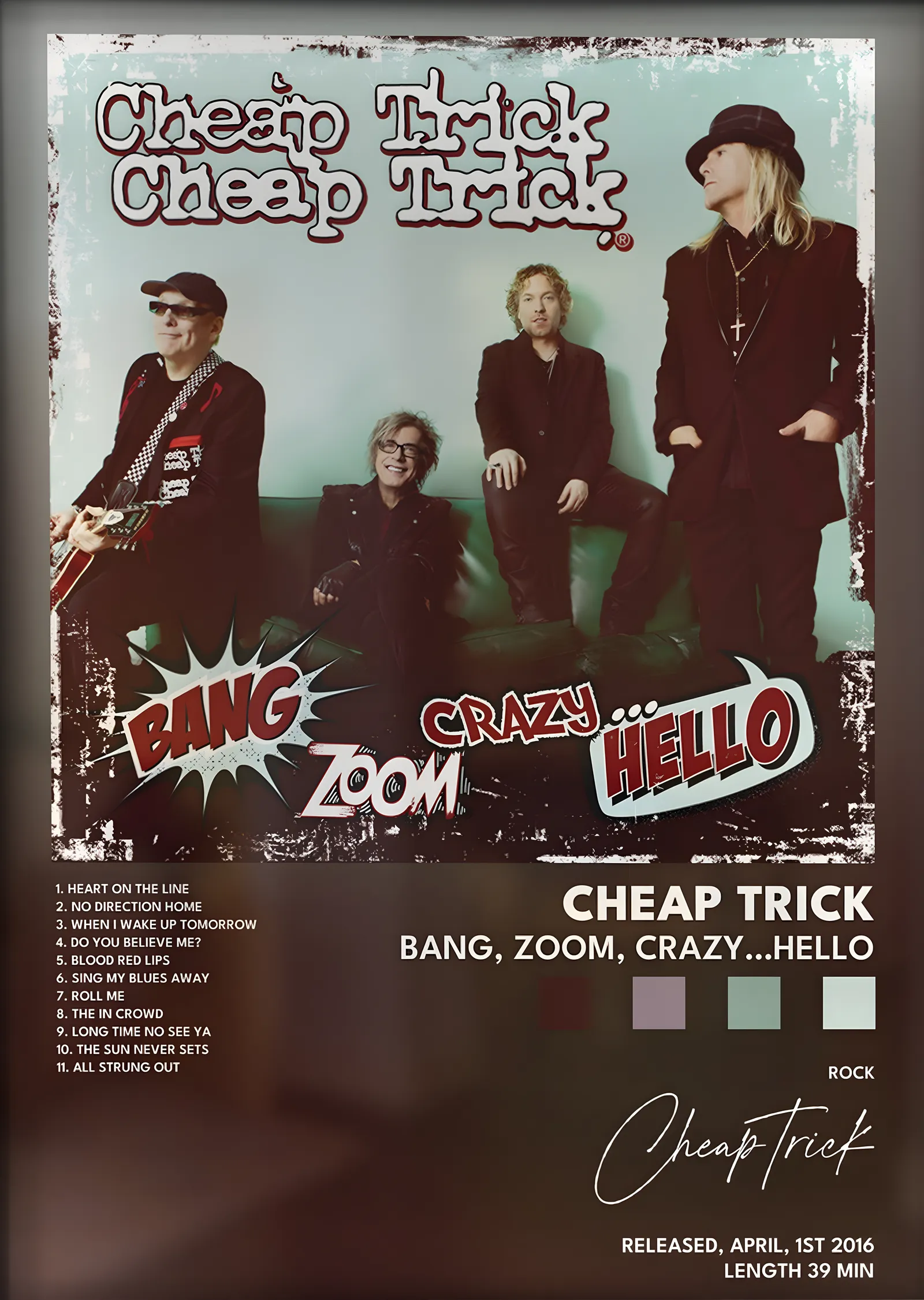 Cheap Trick: Bang, Zoom, Crazy... Hello metal tablo