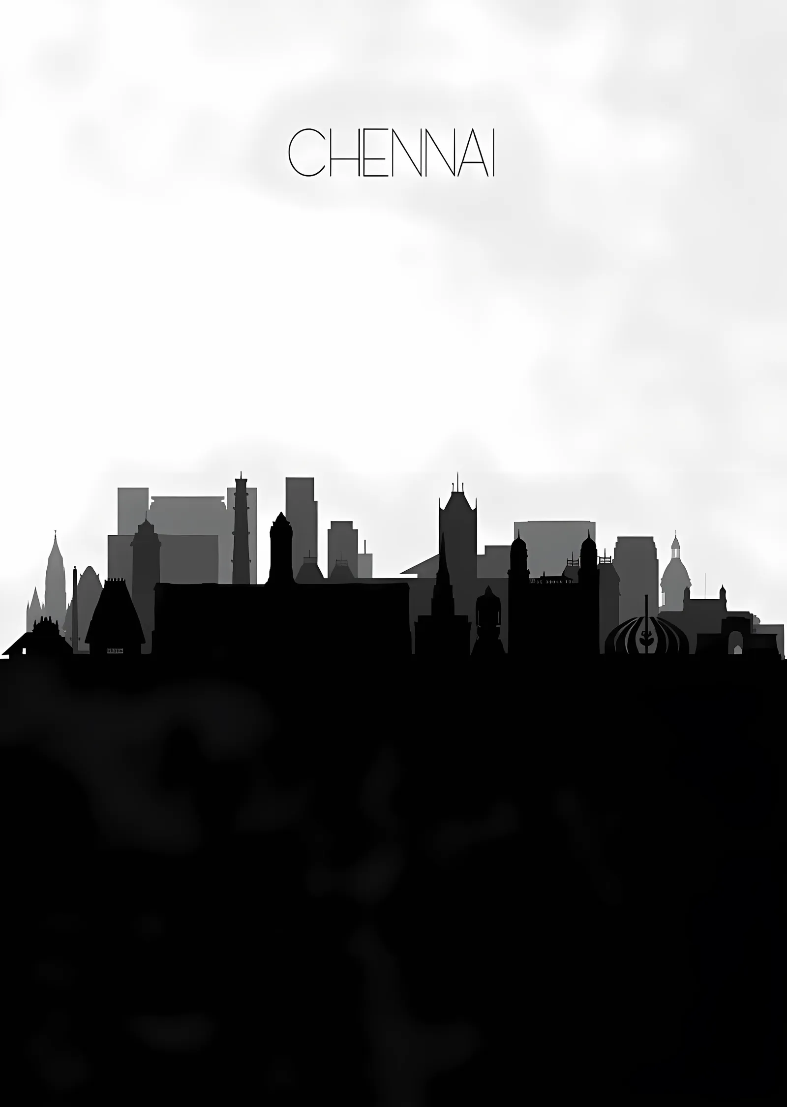 Chennai Silueti metal tablo