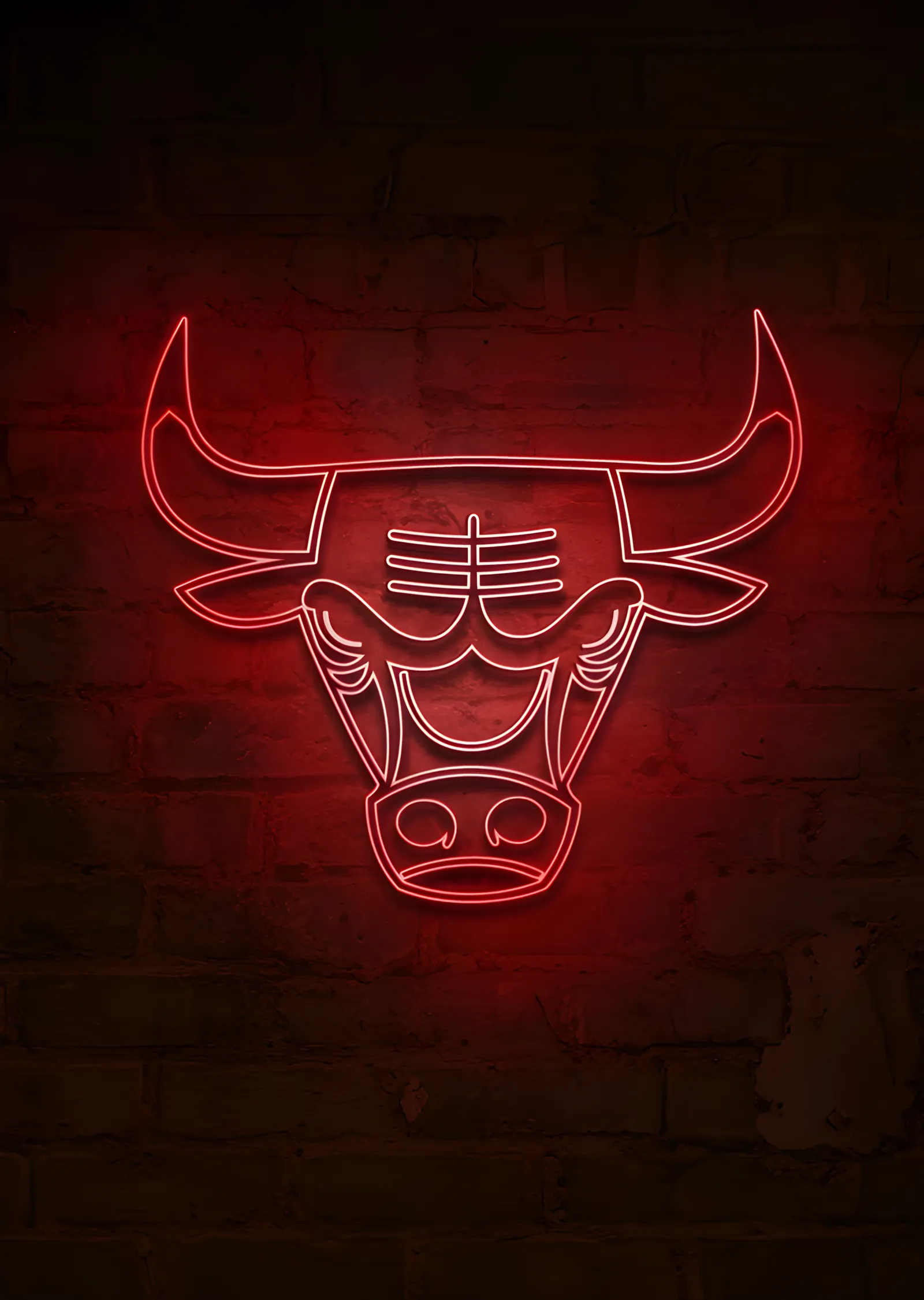 Chicago Bulls - Neon Amblem metal tablo
