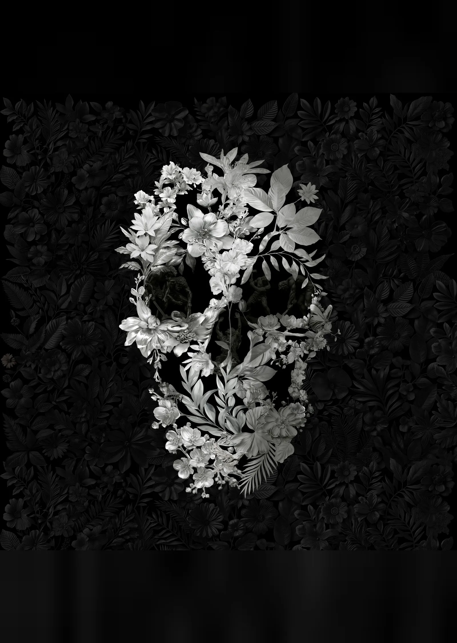 Chrome Skull metal tablo