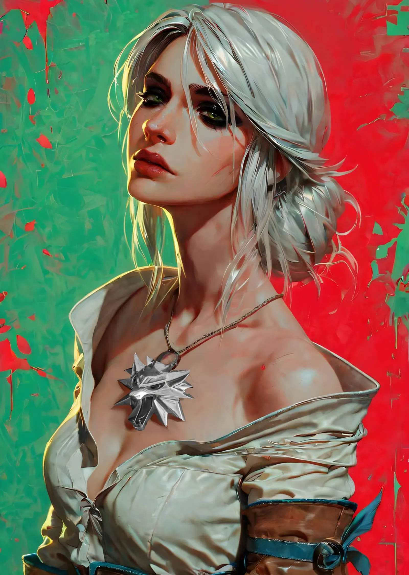 Ciri Kırmızı Yeşil Fırça metal tablo