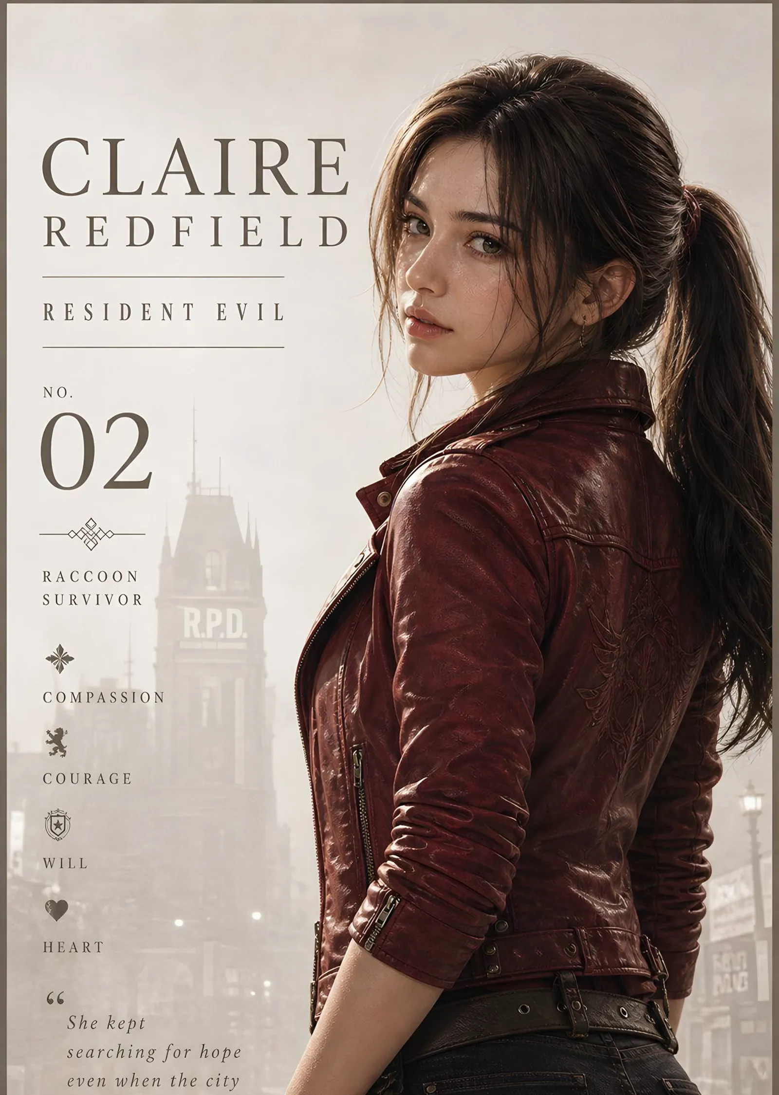 Claire Redfield - Resident Evil metal tablo
