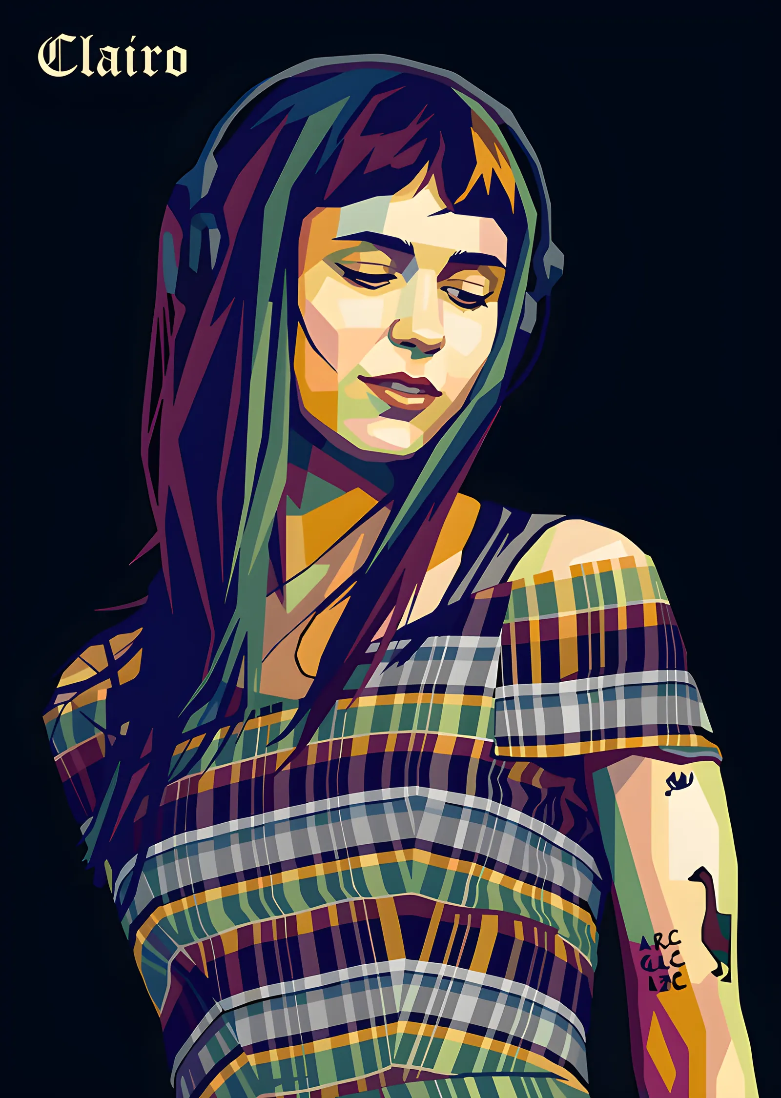 Clairo: Çizgili Bluz Pop Art metal tablo
