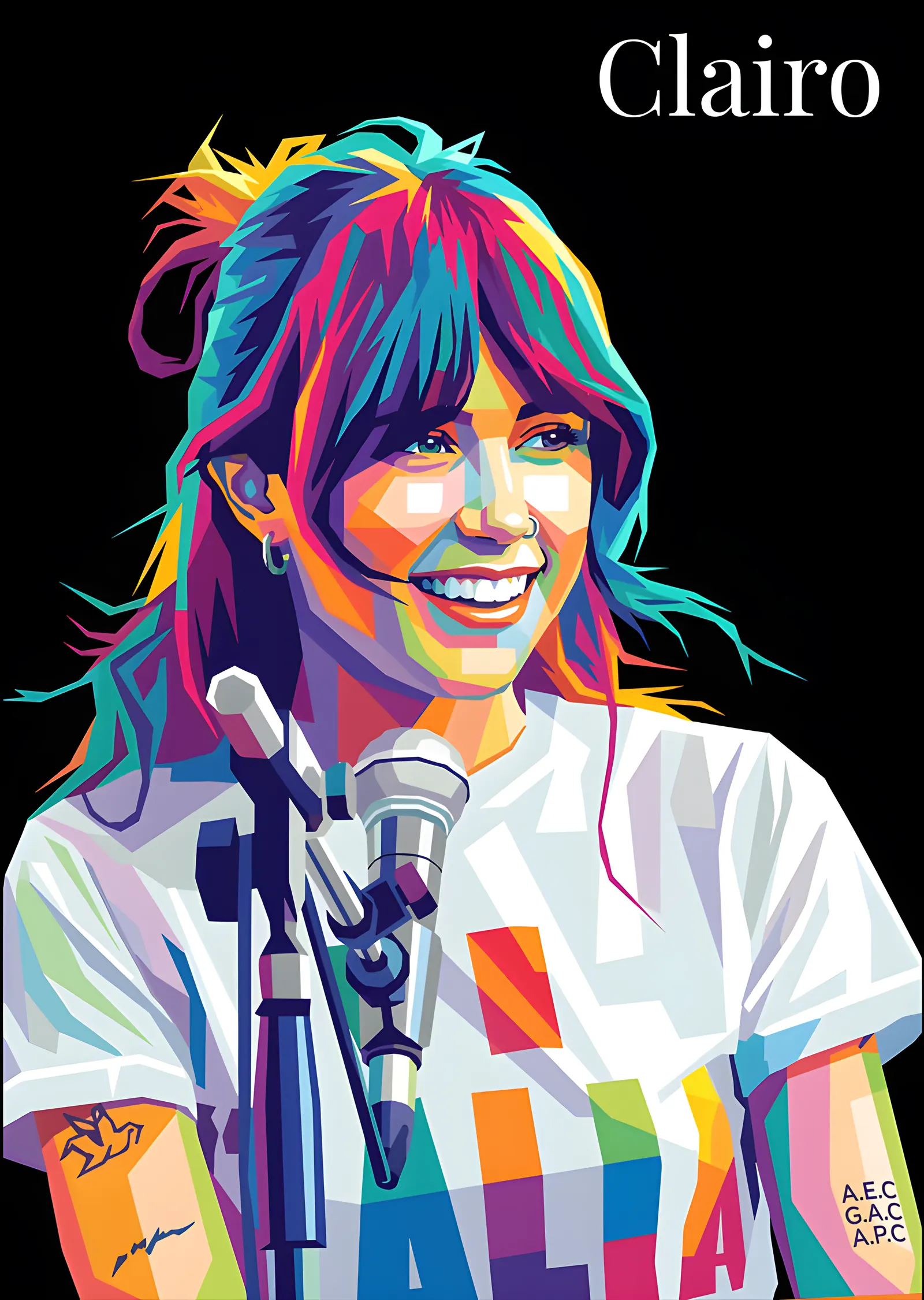 Clairo: Mikrofon Başında WPAP metal tablo