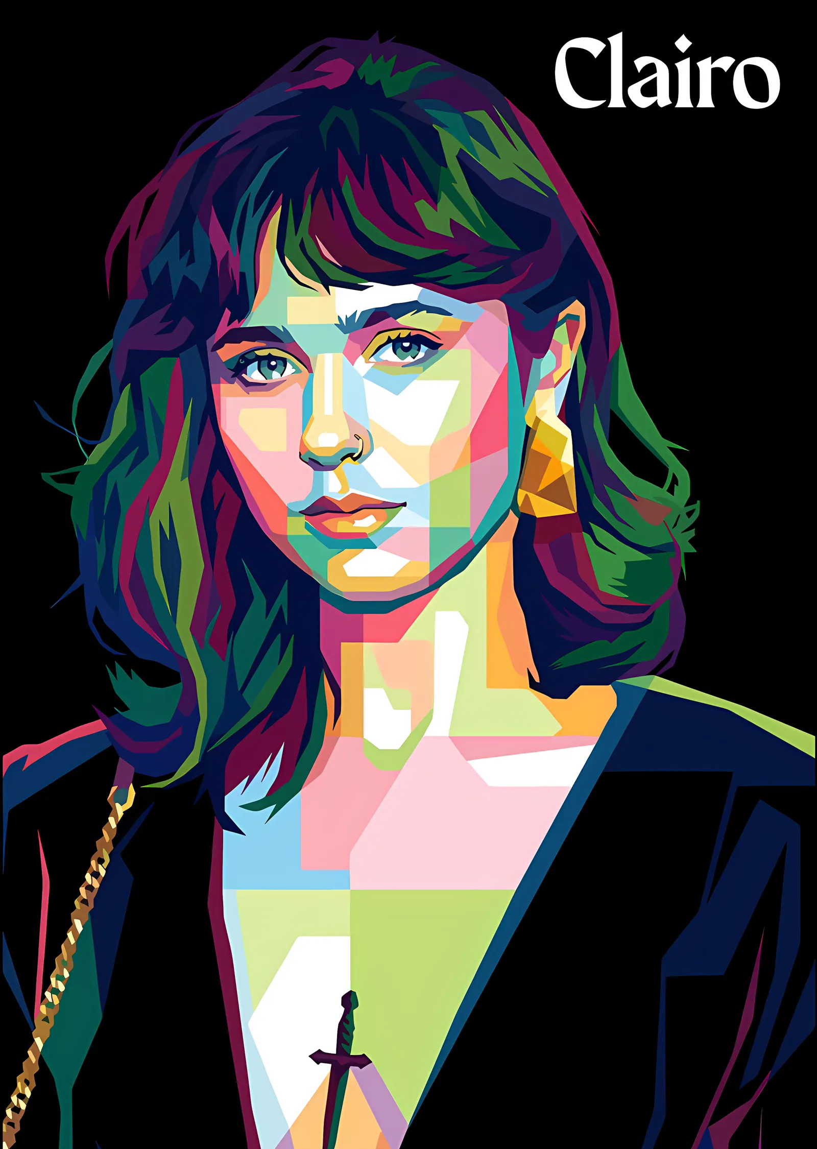 Clairo: Yeşil Turkuaz WPAP metal tablo