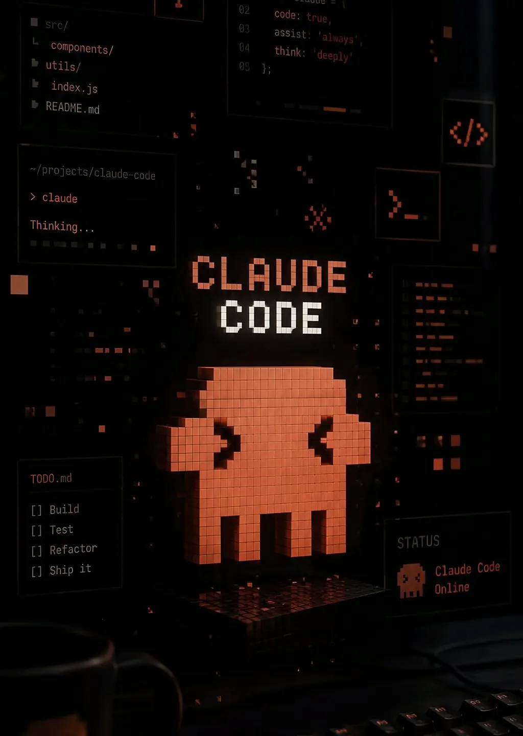 Claude Code: Terminal Estetiği metal tablo