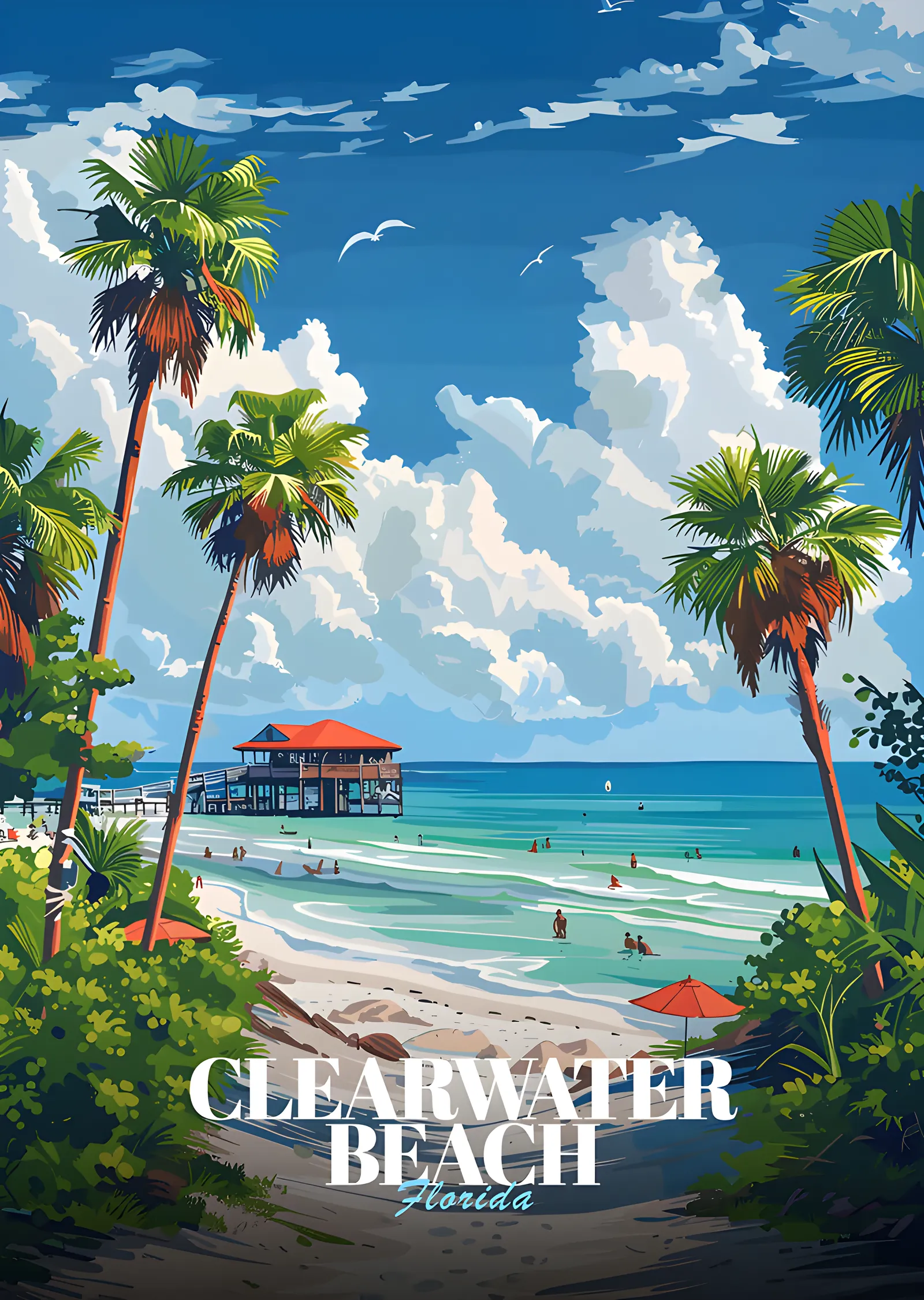 Clearwater Beach: Florida Sahili metal tablo