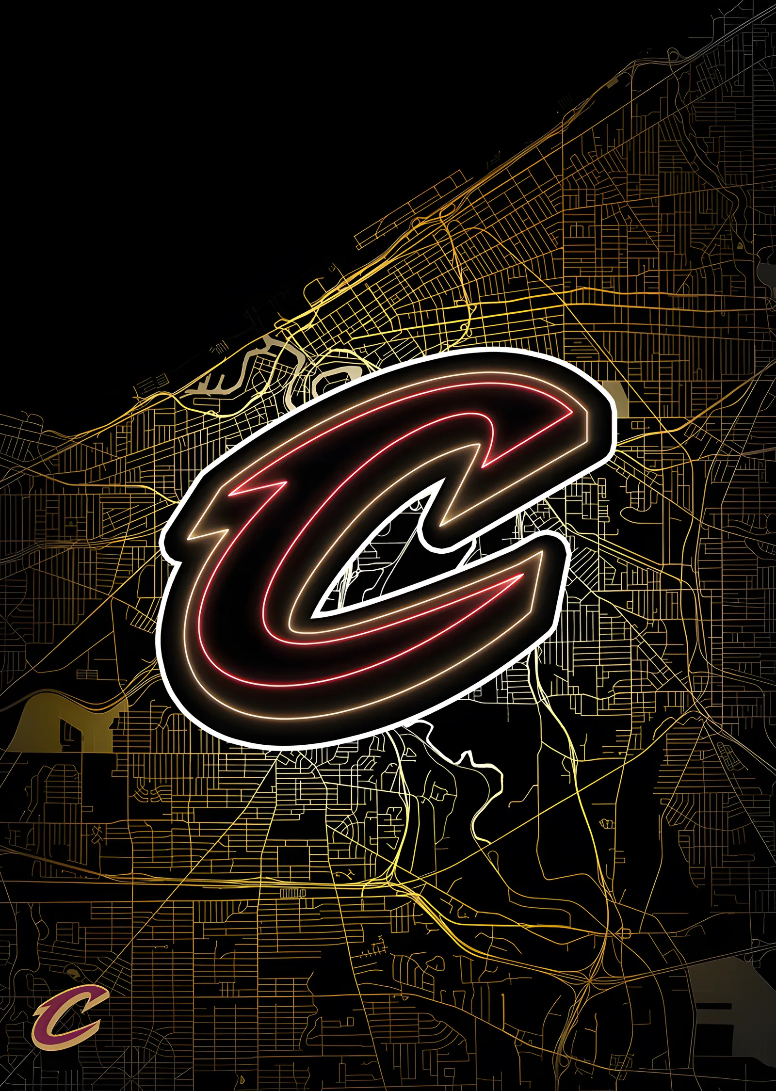 Cleveland Cavaliers - Şehir Haritası metal tablo