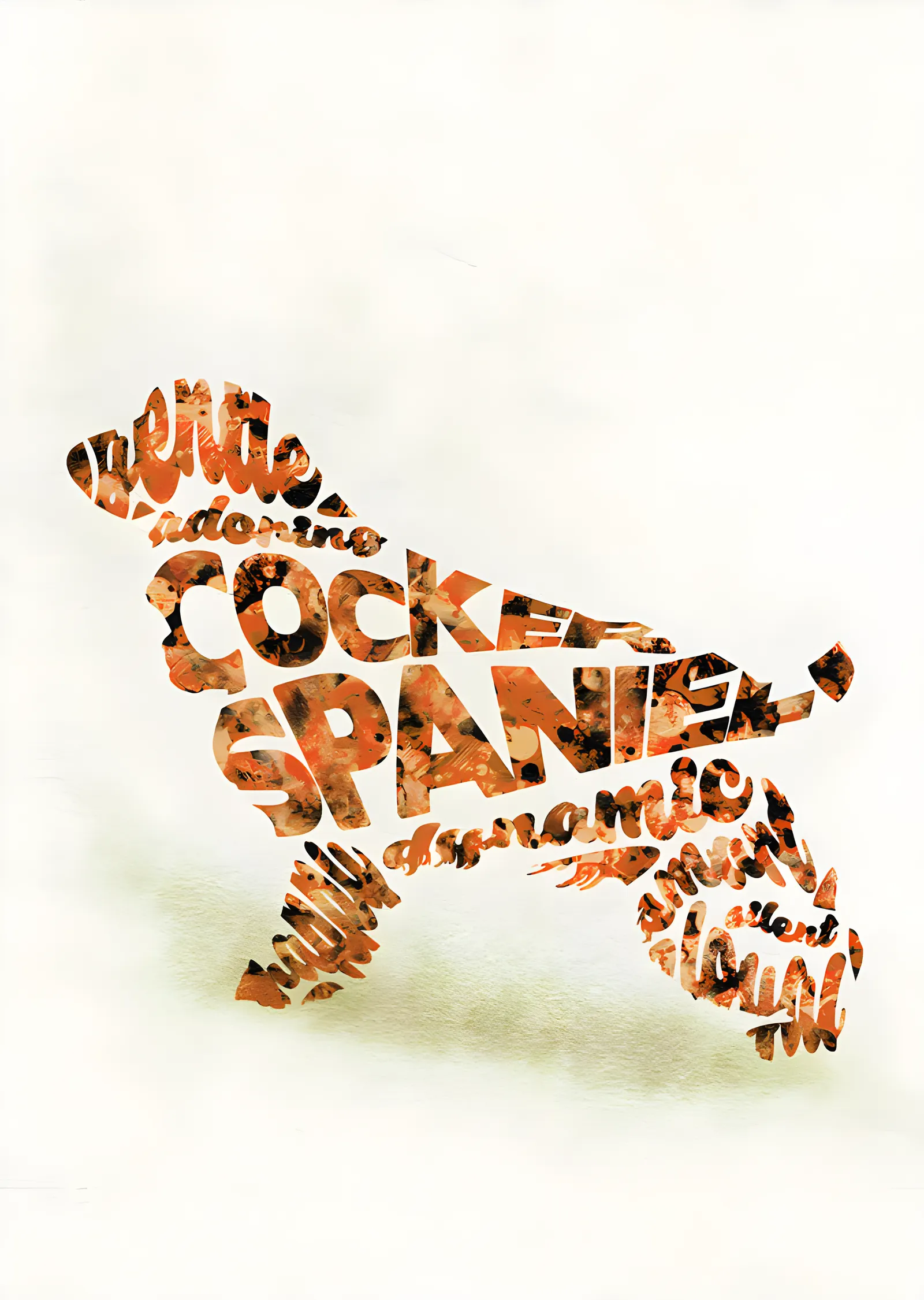 Cocker Spaniel - Tipografi metal tablo