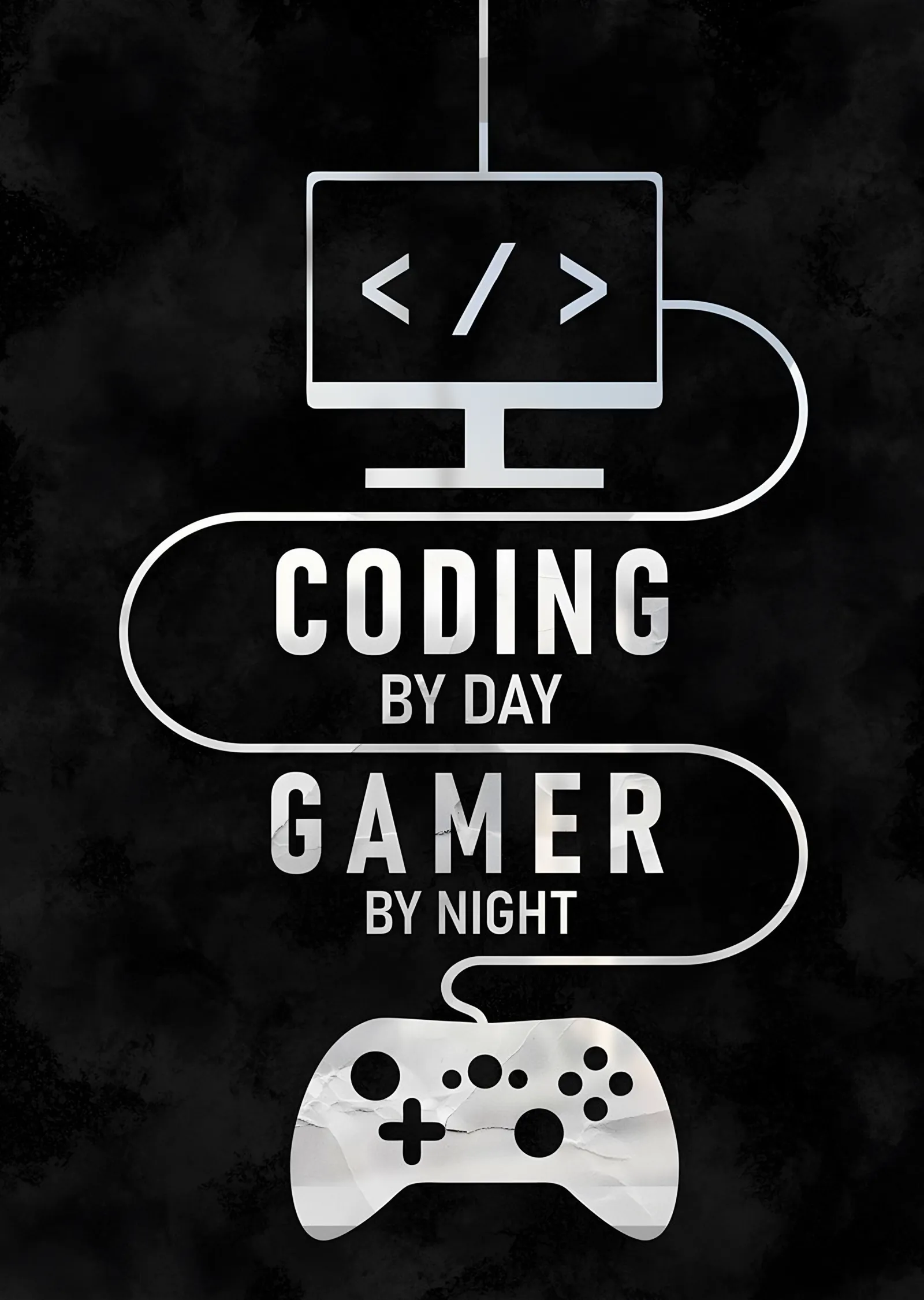 Coding by Day, Gamer by Night metal tablo