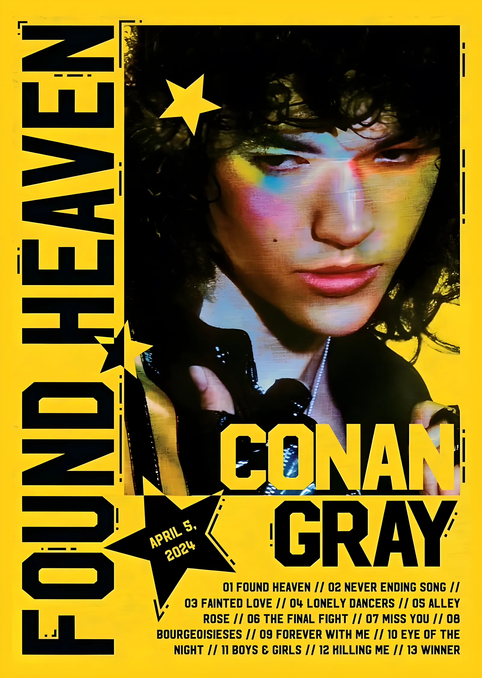 Conan Gray: Found Heaven Dikey Başlık metal tablo