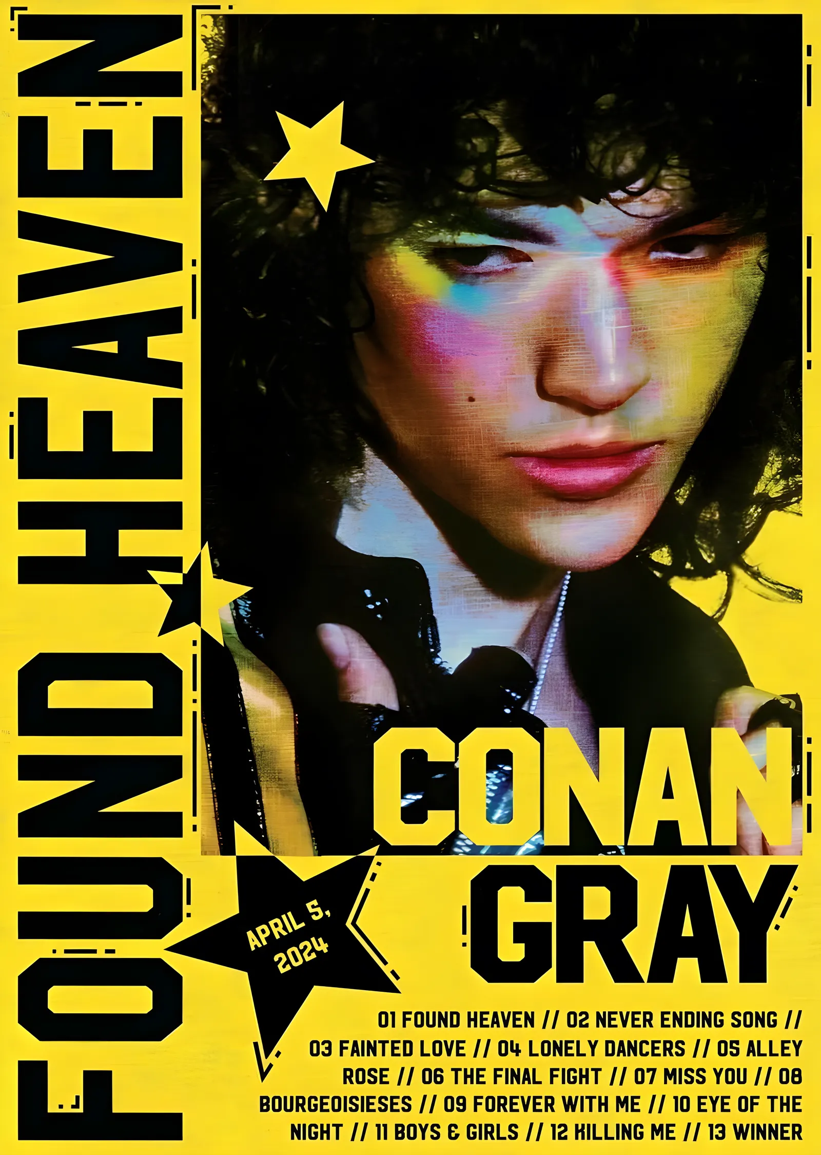 Conan Gray: Found Heaven Turne Afişi metal tablo